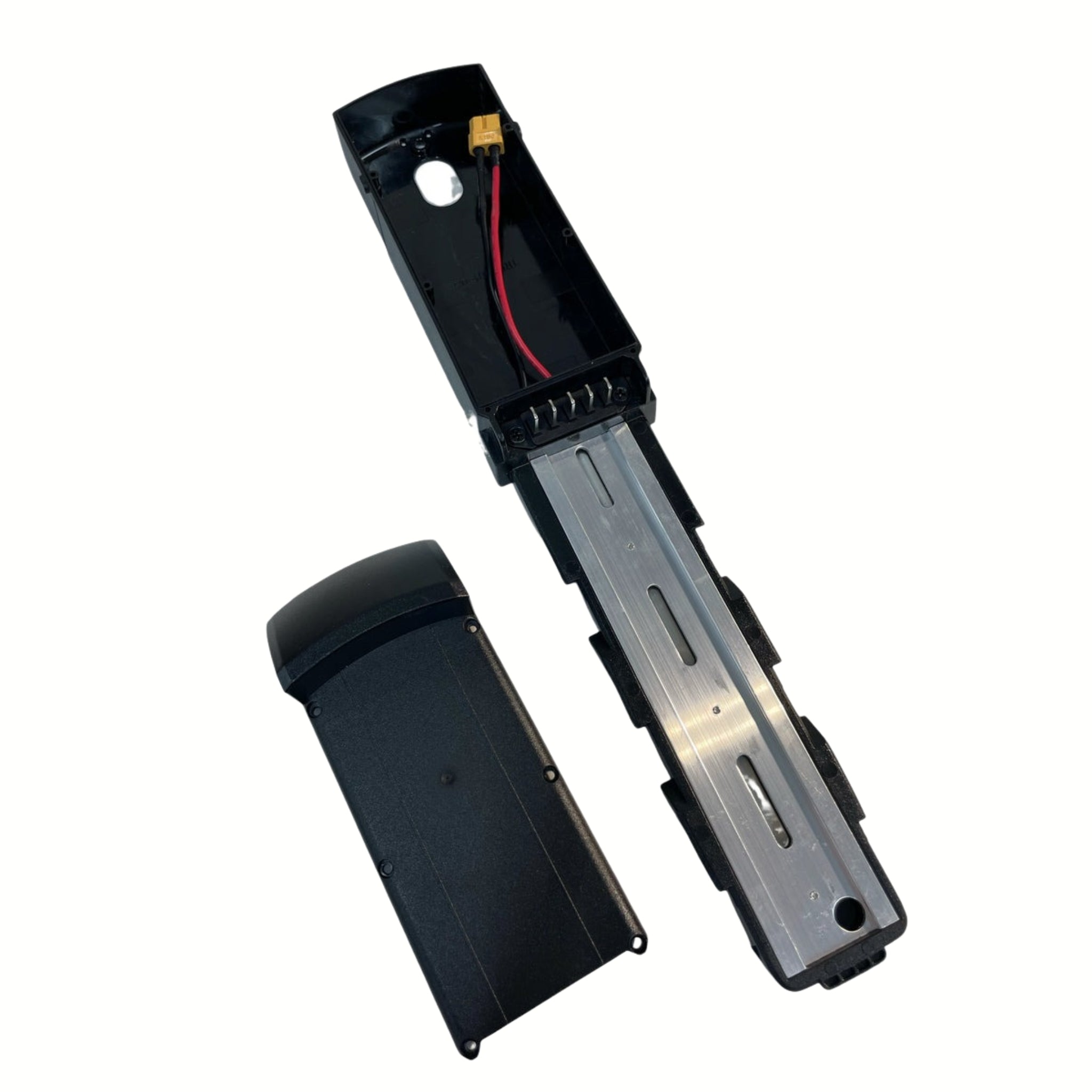 Accuhouder voor V20 Fatbike QmWheel met 5-pins aansluiting. Duurzaam en betrouwbaar ontwerp voor stabiele batterijbevestiging. Perfect voor elektrische fietsen.