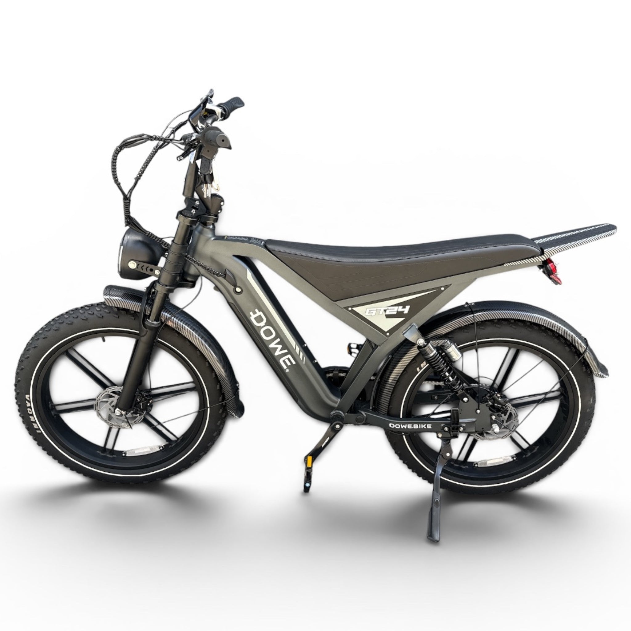 DOWE GT24 Elektrische Fatbike Zwart – 24 Inch Banden - XL Fatbike met NFC | 250W Motor | 15Ah Accu | 60KM Actieradius | Rijklaar Geleverd
