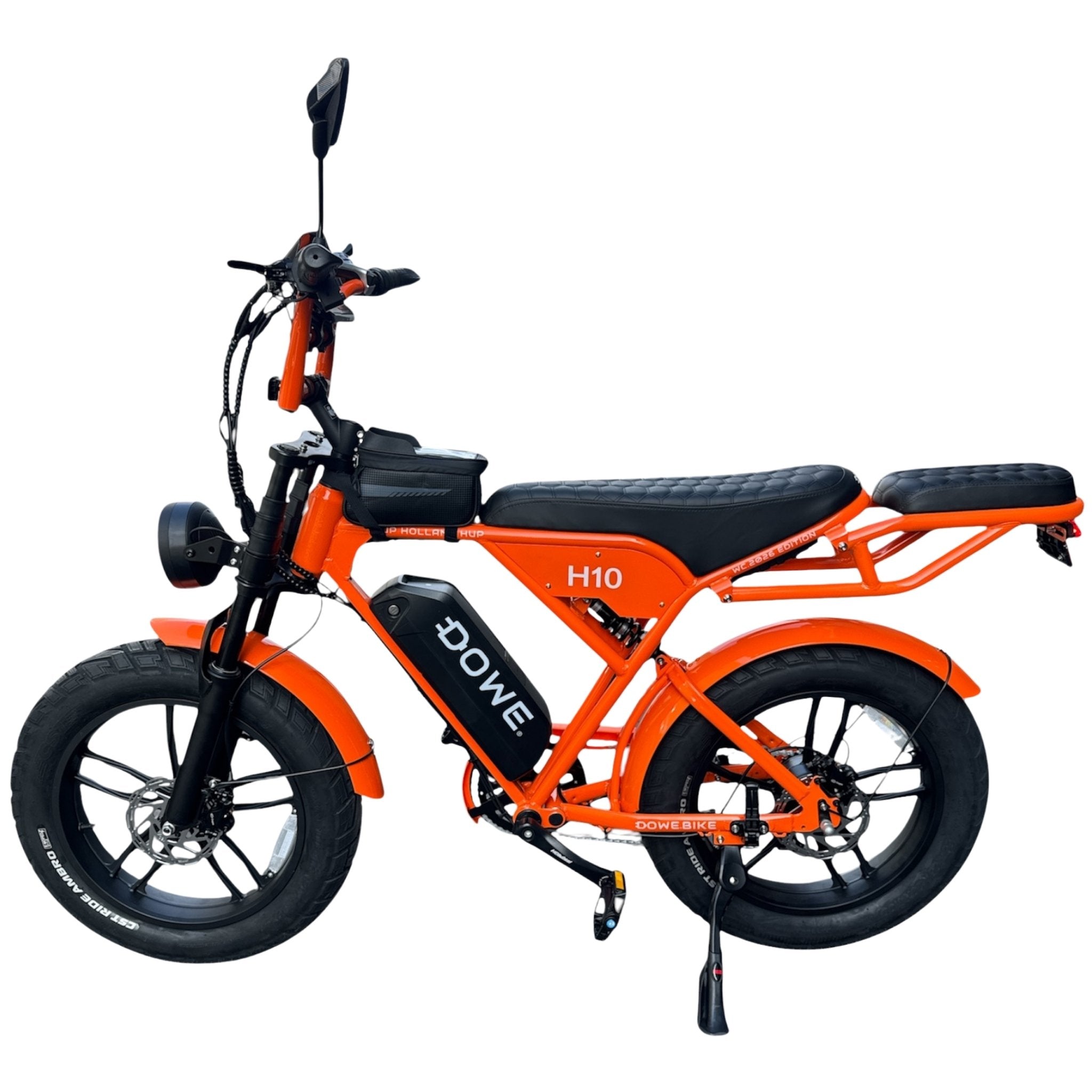 Dowe H10 Oranje elektrische fatbike zijaanzicht