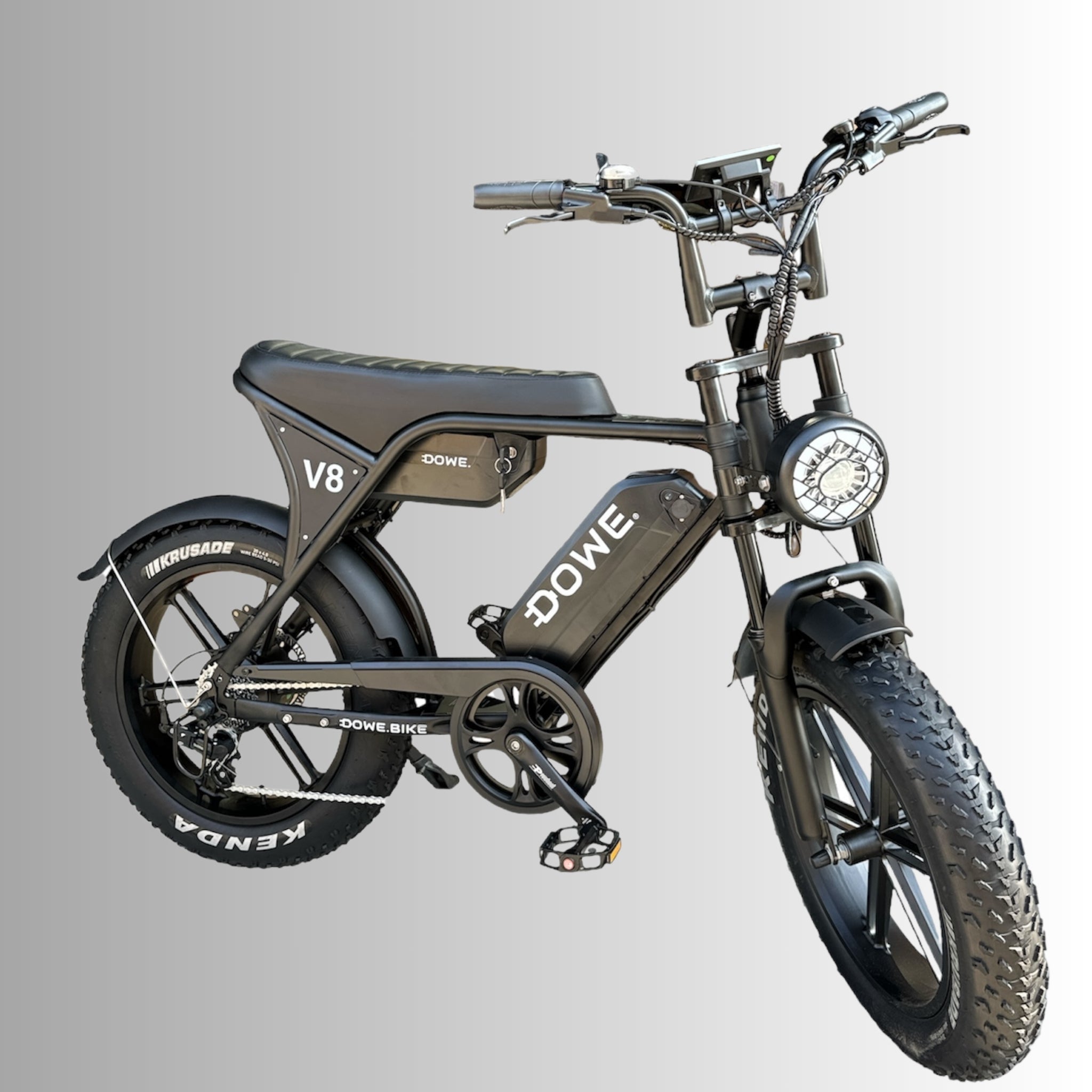 Dowe V8 Max Elektrische Fatbike met Dubbele Accu - Zwart