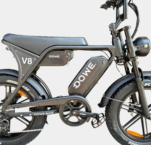 Dowe V8 Max Elektrische Fatbike met Dubbele Accu - Zwart