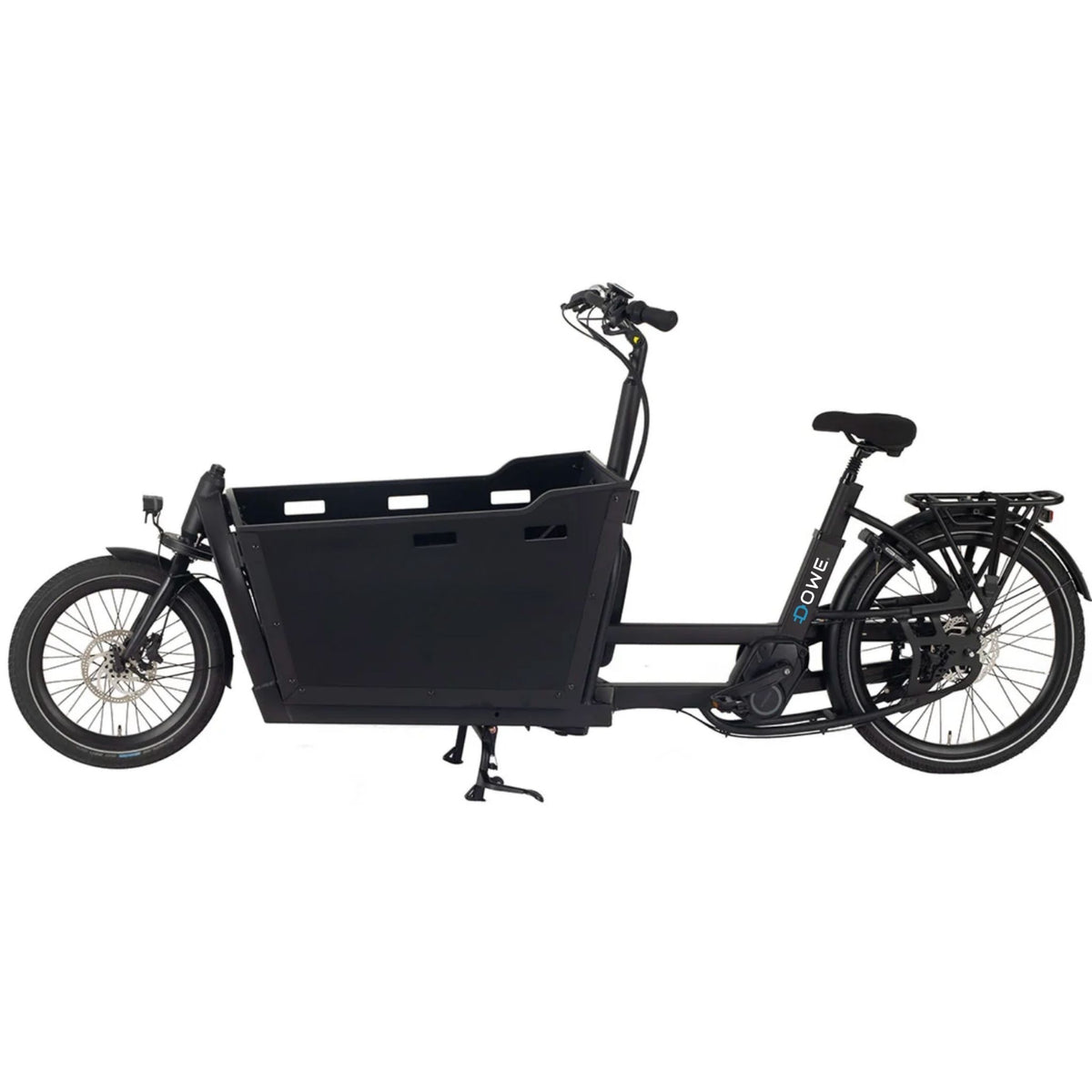 Dowe Cargo Basalt elektrische bakfiets zwart – vooraanzicht