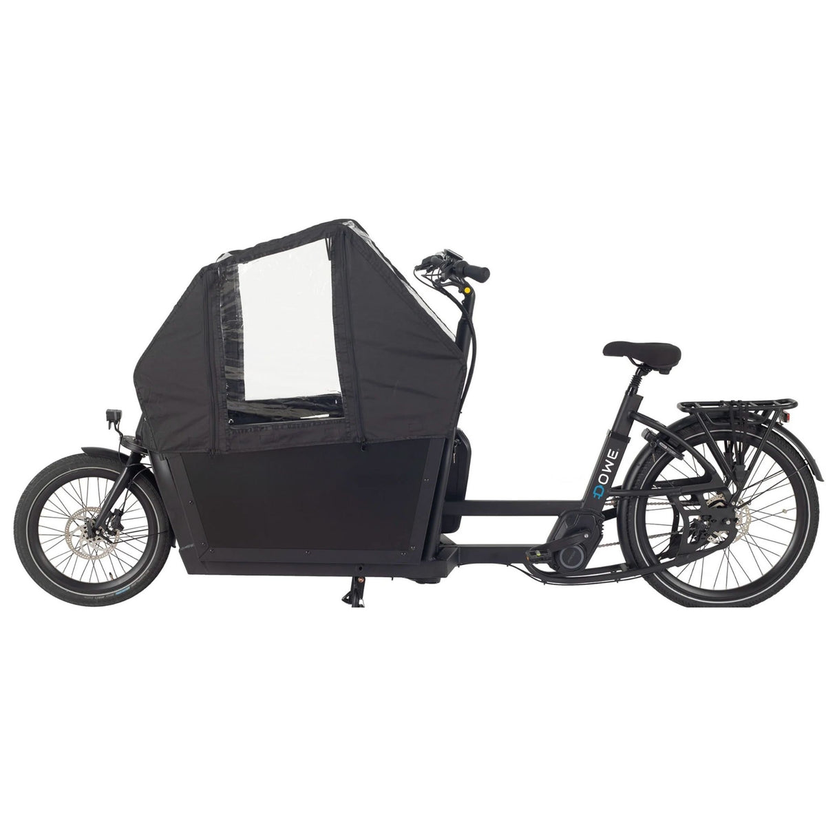 Dowe Cargo Basalt elektrische bakfiets zwart – zijaanzicht