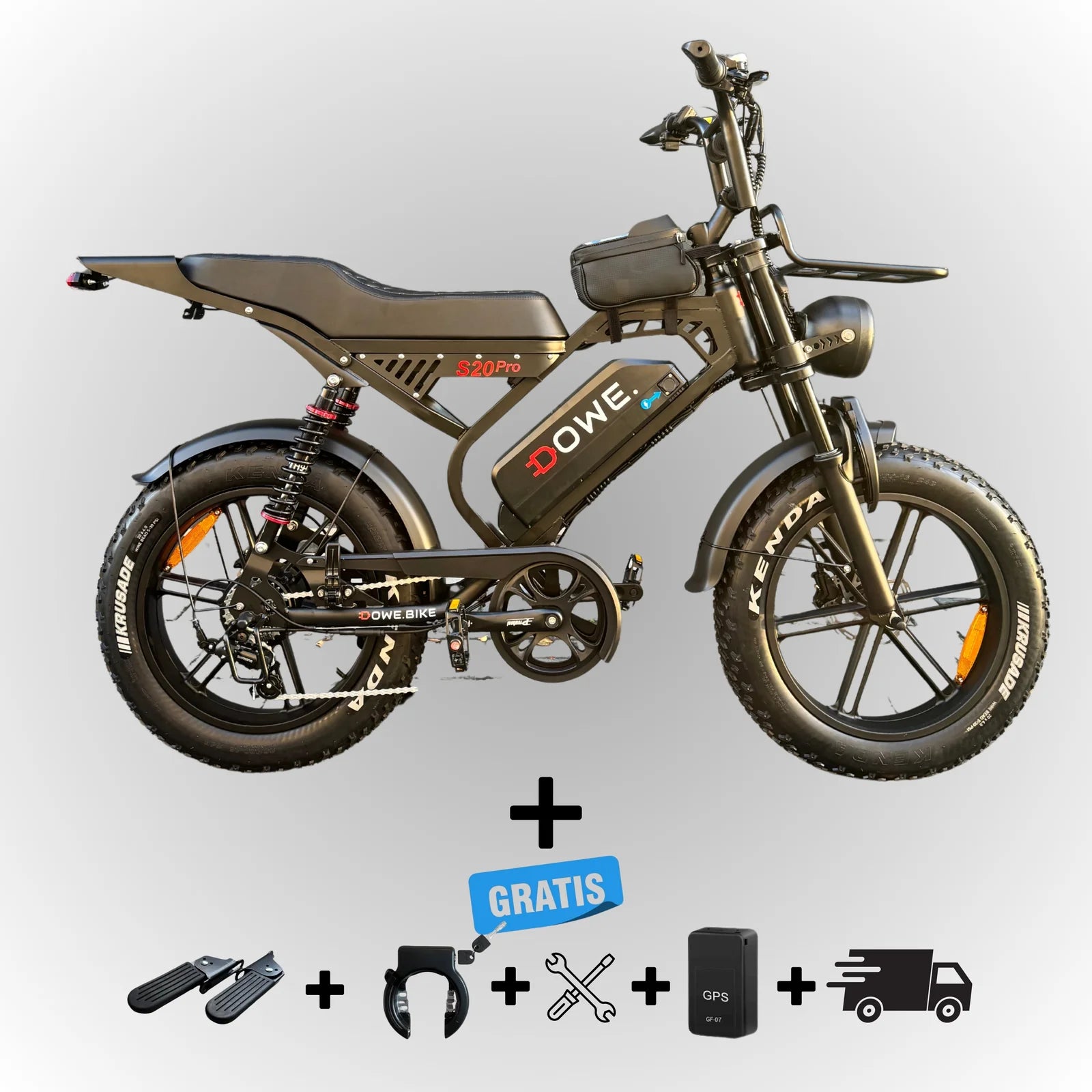 S20 Pro Zwart – 18.2AH Accu – GPS & Alarm – Gratis Thuisbezorgd | Elektrische Fatbike