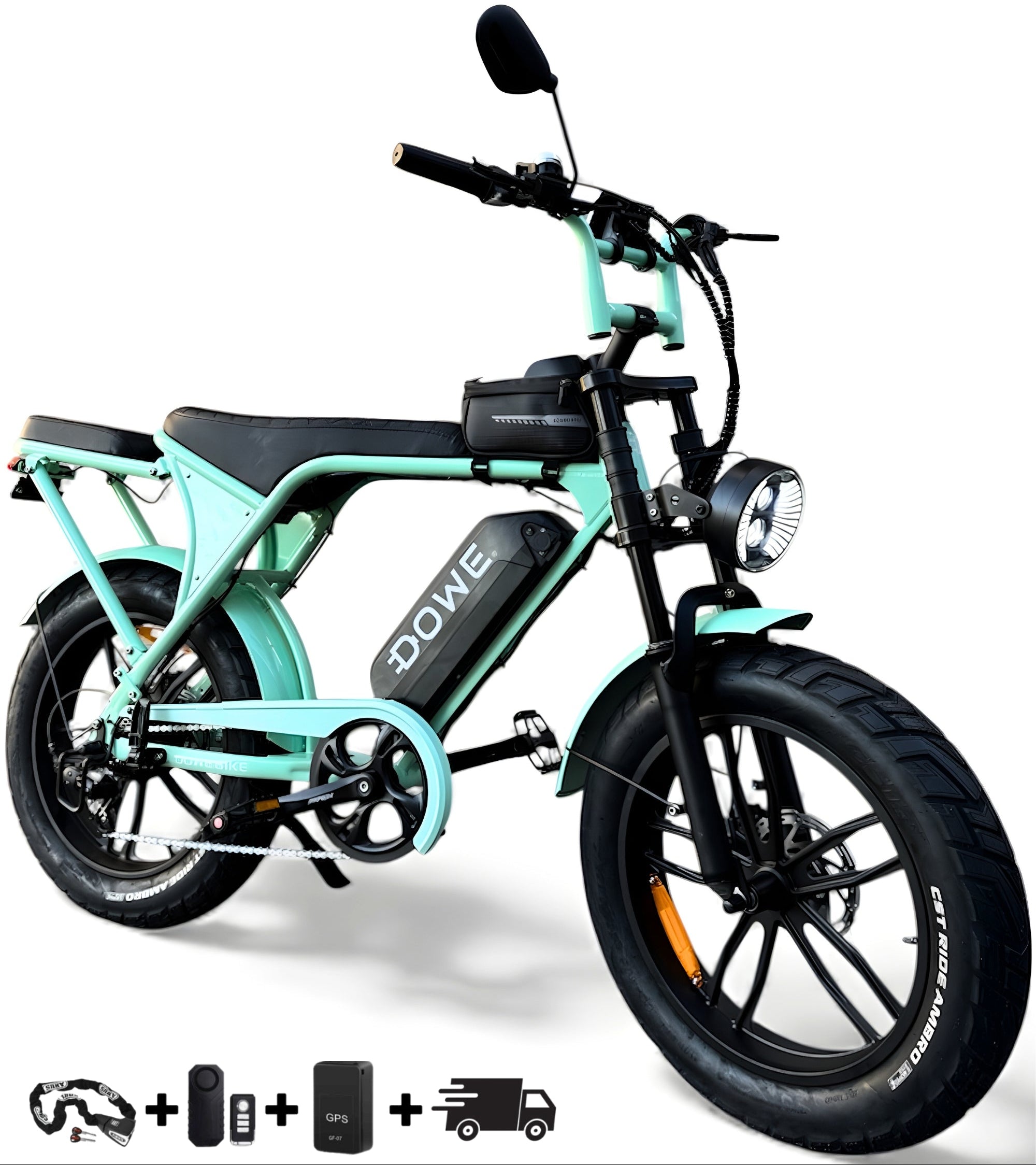 Elektrische fatbike 250W Dowe V9 voor stedelijk gebruik