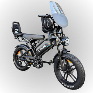 Fatbike V20 Pro met Kinderzitjes - Zwart Family Fatbike - 250W, 25 km/h - ‼️ DIRECT LEVERBAAR ‼️