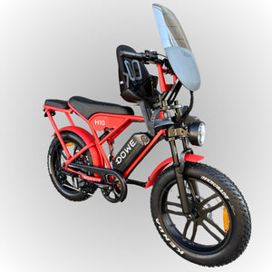 Elektrische Fatbike met Kinderzitje Voor - Rood