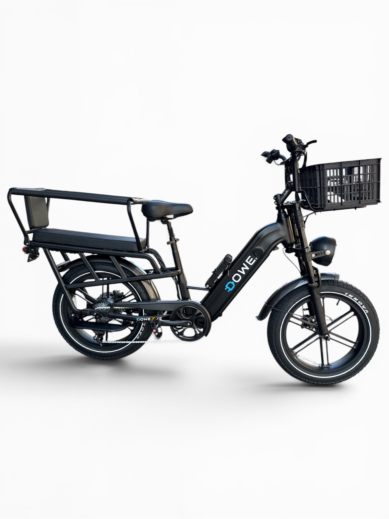 Dowe Lantir X1 Longtail Fatbike – Elektrische Cargo E-Bike met 20x4 Banden & Ingebouwde Accu
