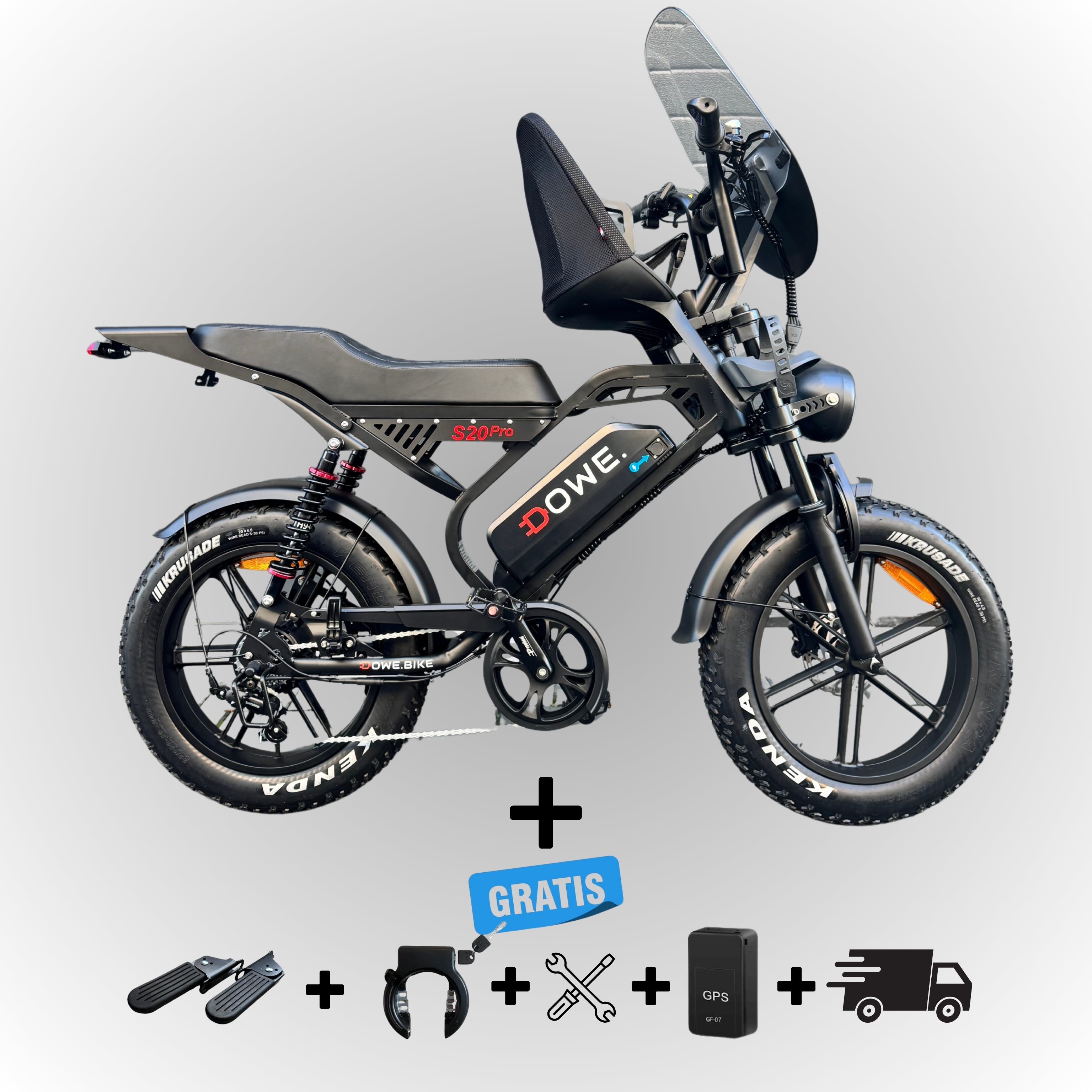 S20 Pro Family Edition - Fatbike met Kinderzitje - 250W, 25 km/h - Kinderzitje voor