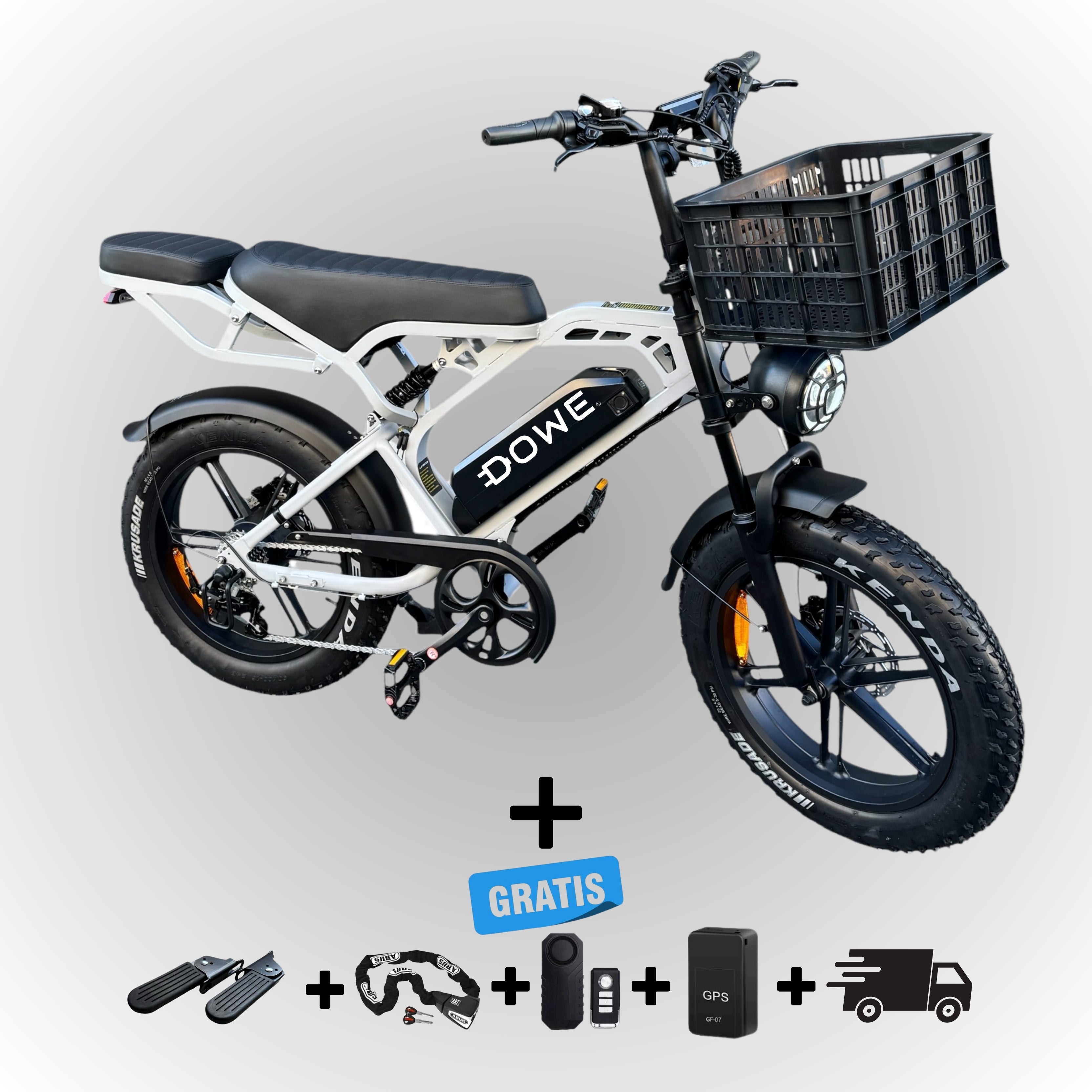 V20 Pro Fatbike met krat - Nardo Grijs