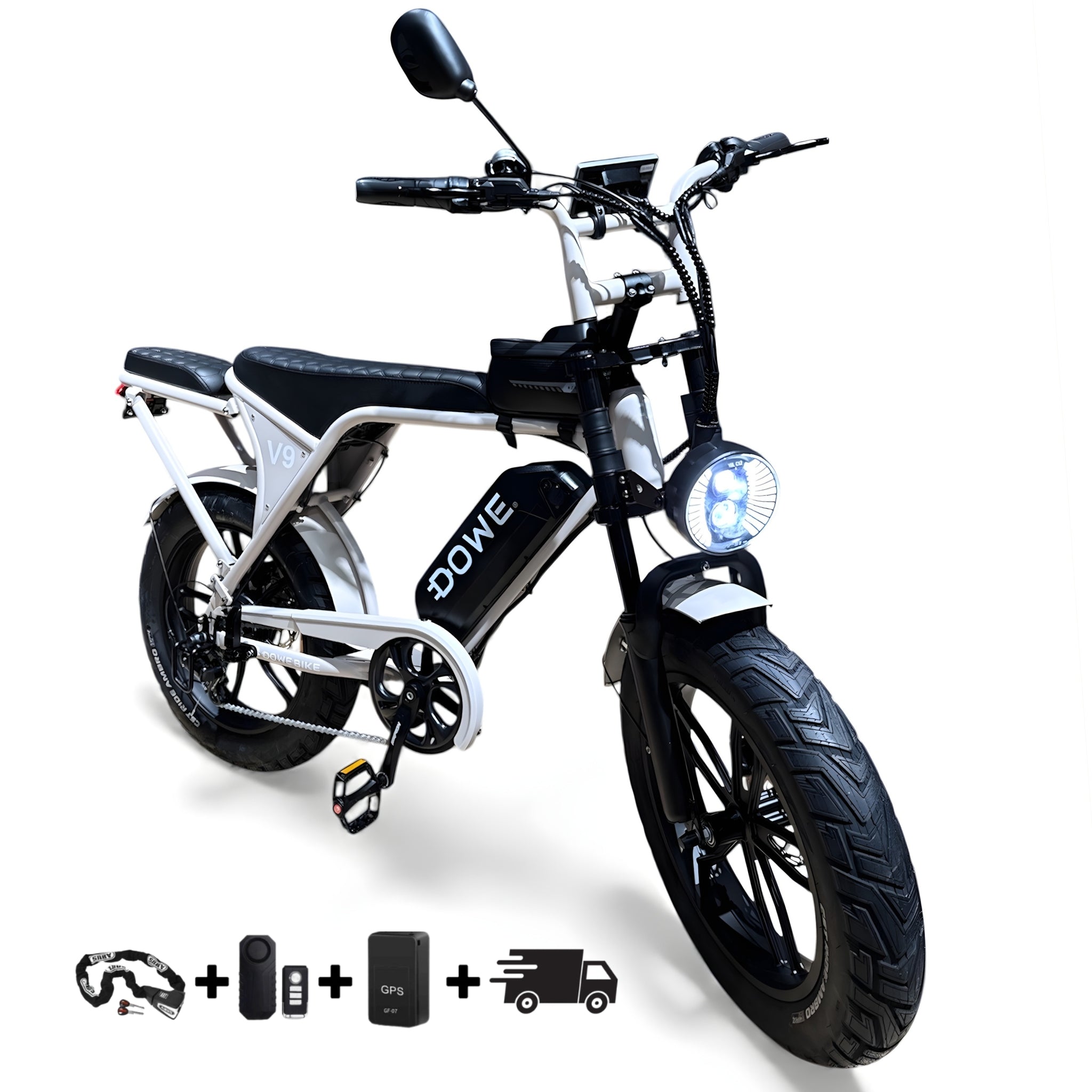 Elektrische fatbike 250W Dowe V9 voor stedelijk gebruik