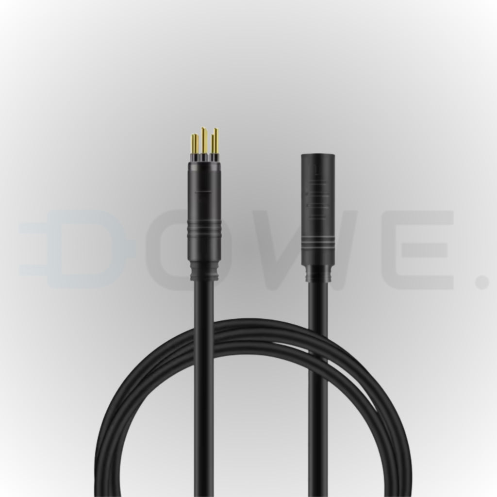 9-pins fatbike motorkabel verlengkabel met zwarte plug en waterdichte poort – Dowe Bike