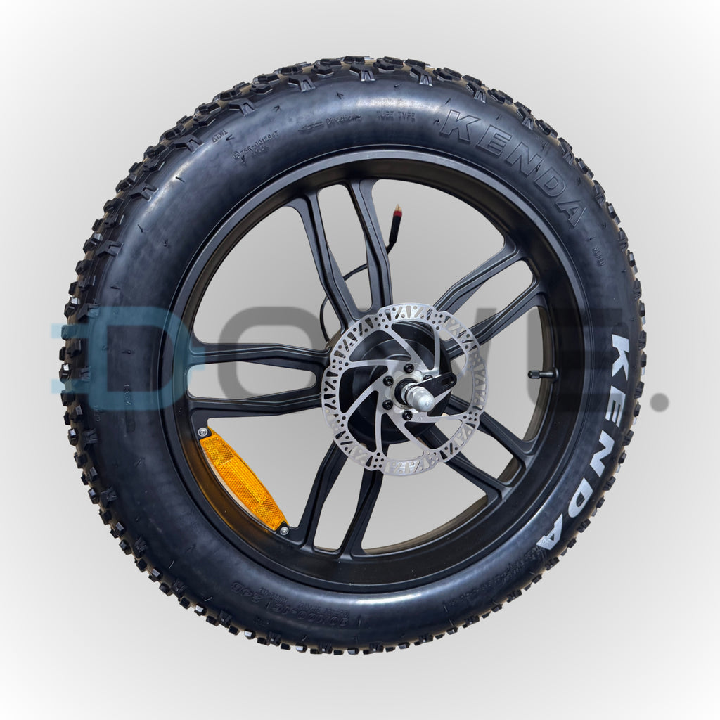 Achtervelg Fatbike Compleet met motor, cassette en remschijf + Kenda buiten & binnenband | Geschikt voor Ouxi V8 max (dubbele accu), Q8 en QmWheel V20