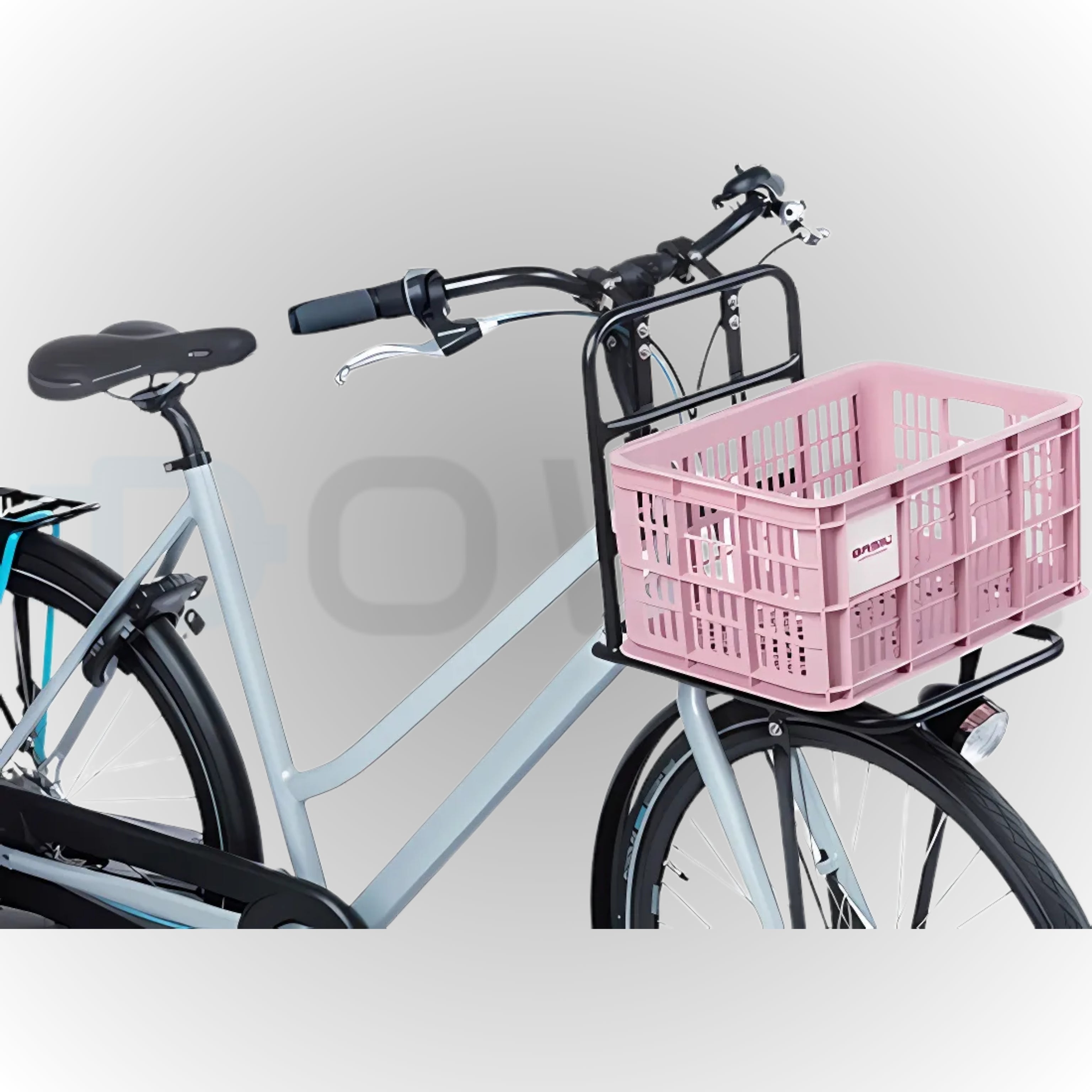 Basil Fietskrat S 17,5 liter roze – compacte duurzame fatbike fietskrat voor dames-, heren- en kinderfiets
