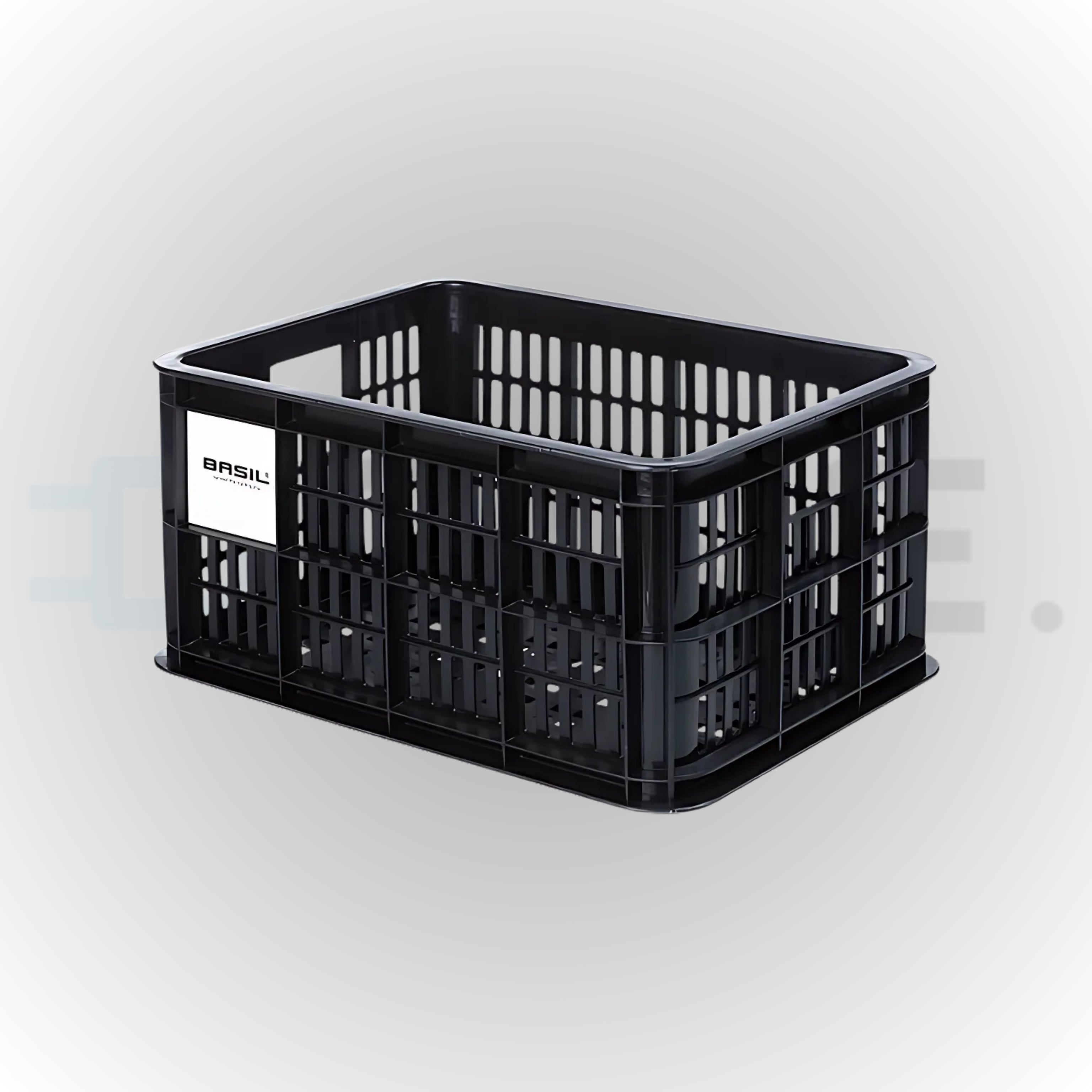 Basil Fietskrat S zwart – 17,5 liter – Duurzaam klein fietsmandje voor fatbike  