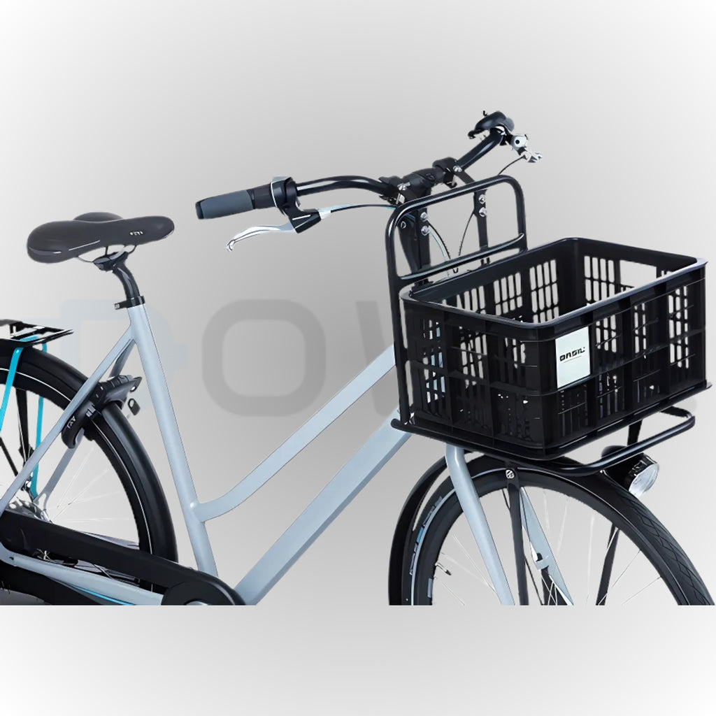 Basil Fietskrat S zwart – 17,5 liter – Duurzaam klein fietsmandje voor fatbike  