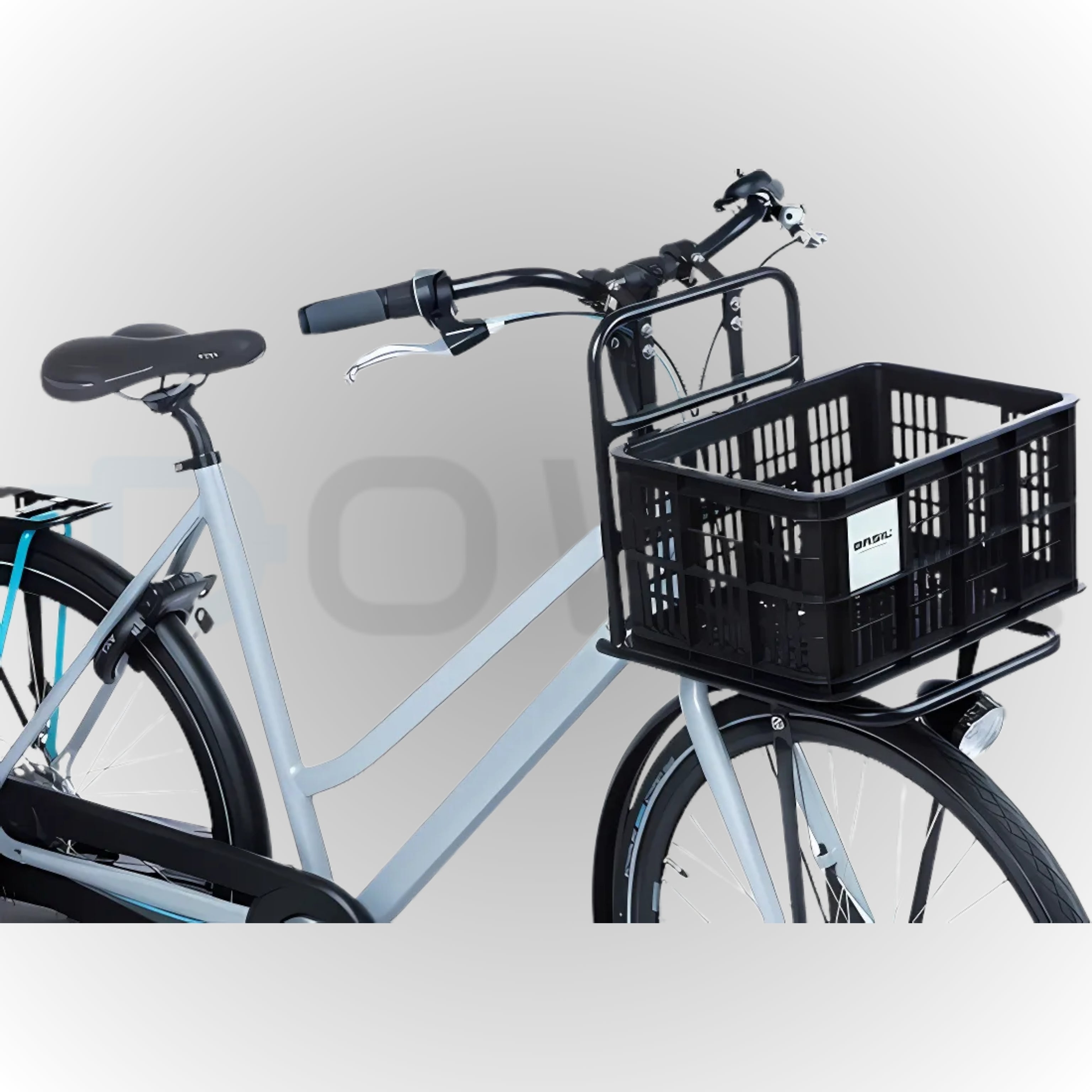 Basil Fietskrat S zwart – 17,5 liter – Duurzaam klein fietsmandje voor fatbike  