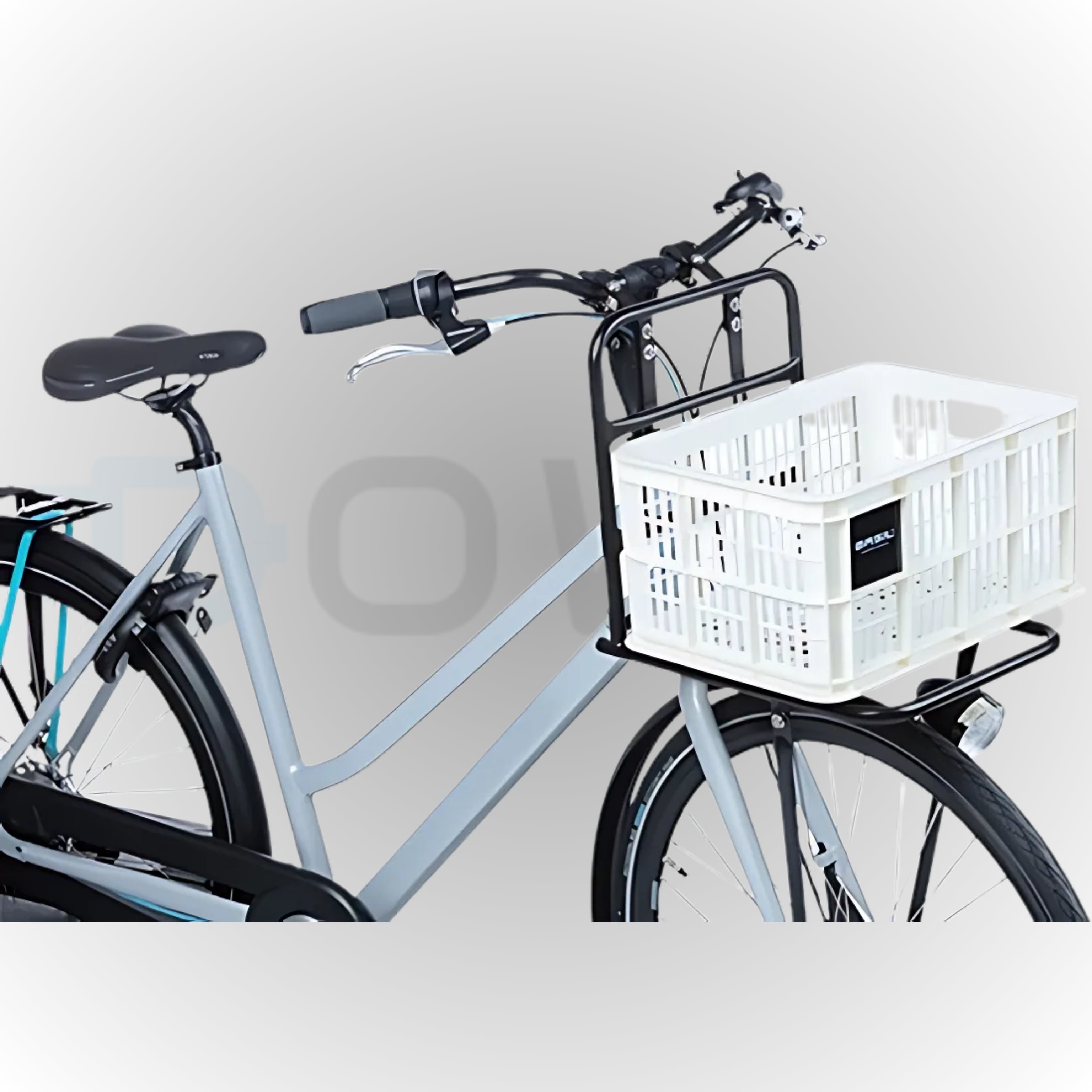 Basil Fietskrat S wit – 17,5 liter – Compact duurzaam fietsmandje voor fatbike  