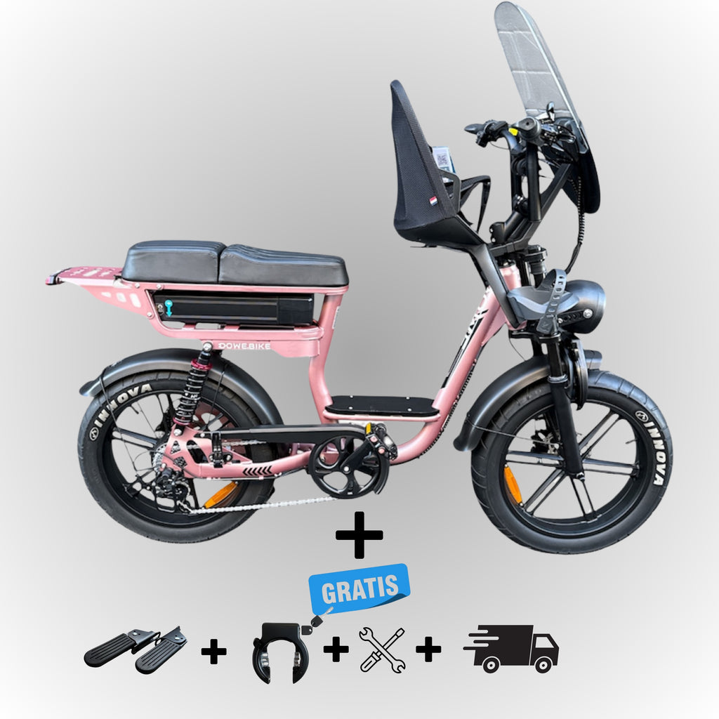 Dowe C28 Fatbike met Kinderzitje Voor (vanaf 9 maanden) – Veilig, Stabiel & In 3 Kleuren