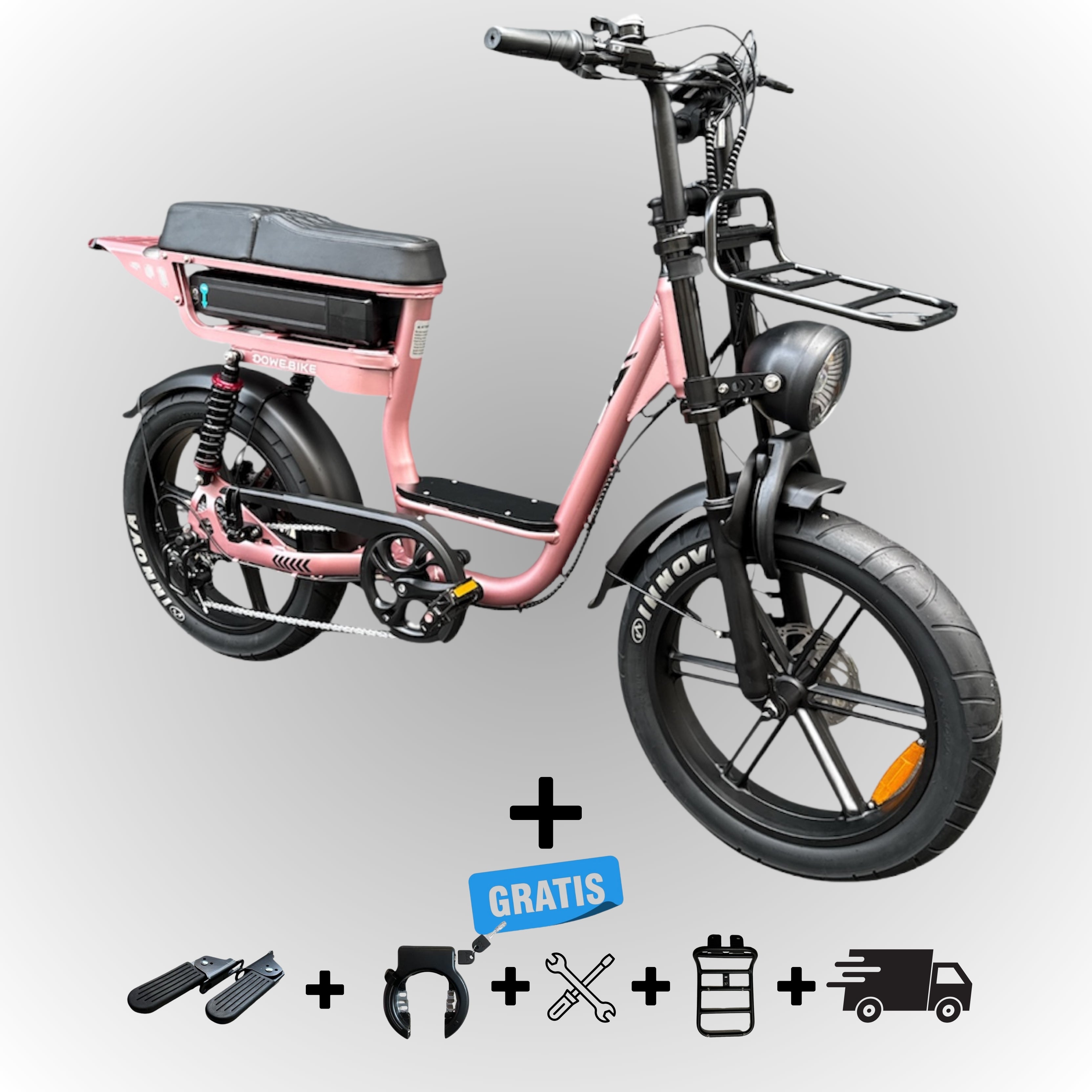 Elektrische fatbike 250W Dowe C28 met lage instap