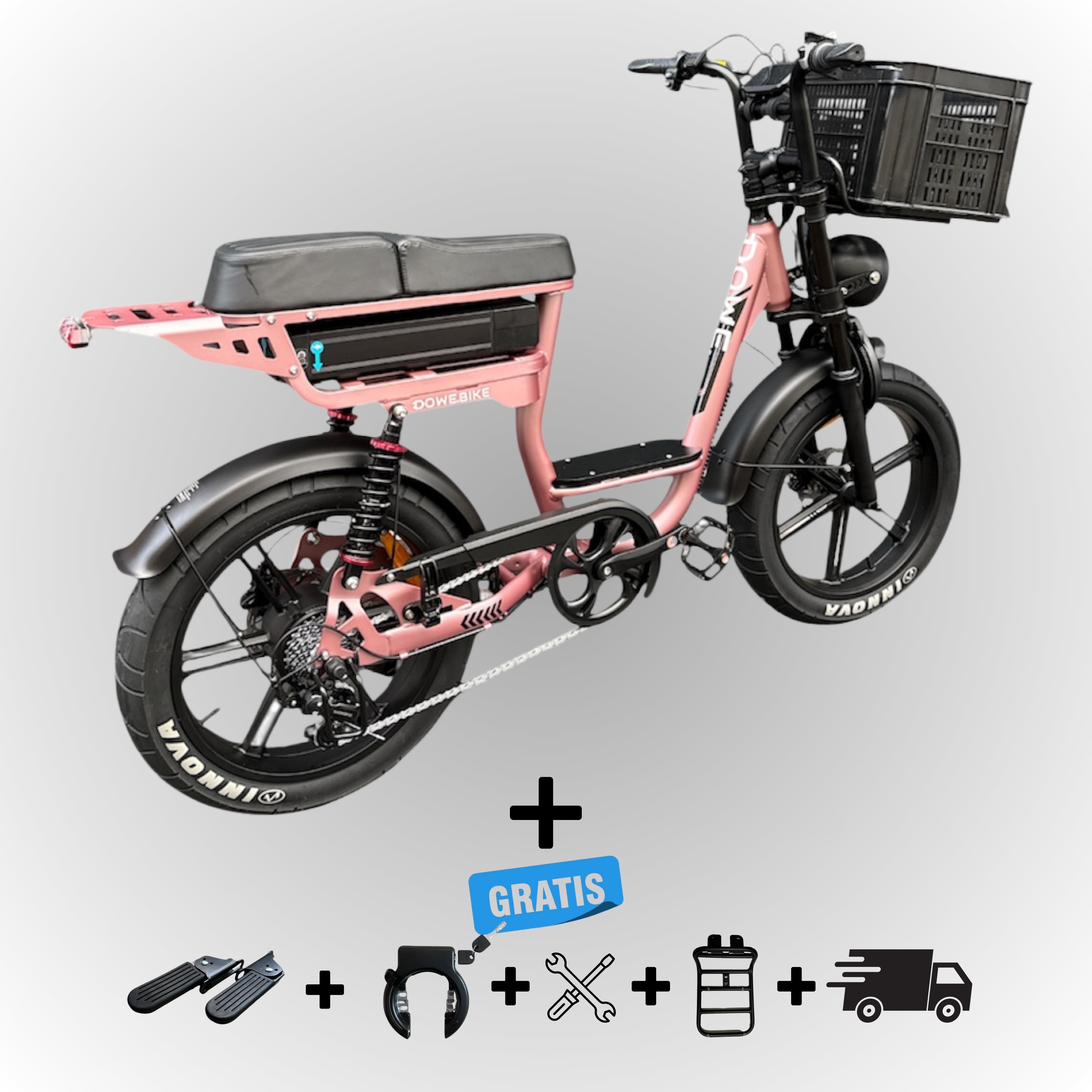 Elektrische fatbike 250W Dowe C28 met lage instap