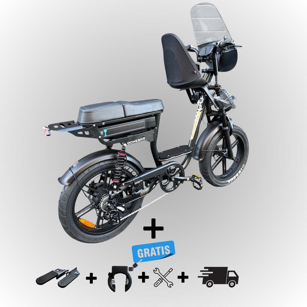 Dowe C28 Fatbike met Kinderzitje Voor (vanaf 9 maanden) – Veilig, Stabiel & In 3 Kleuren