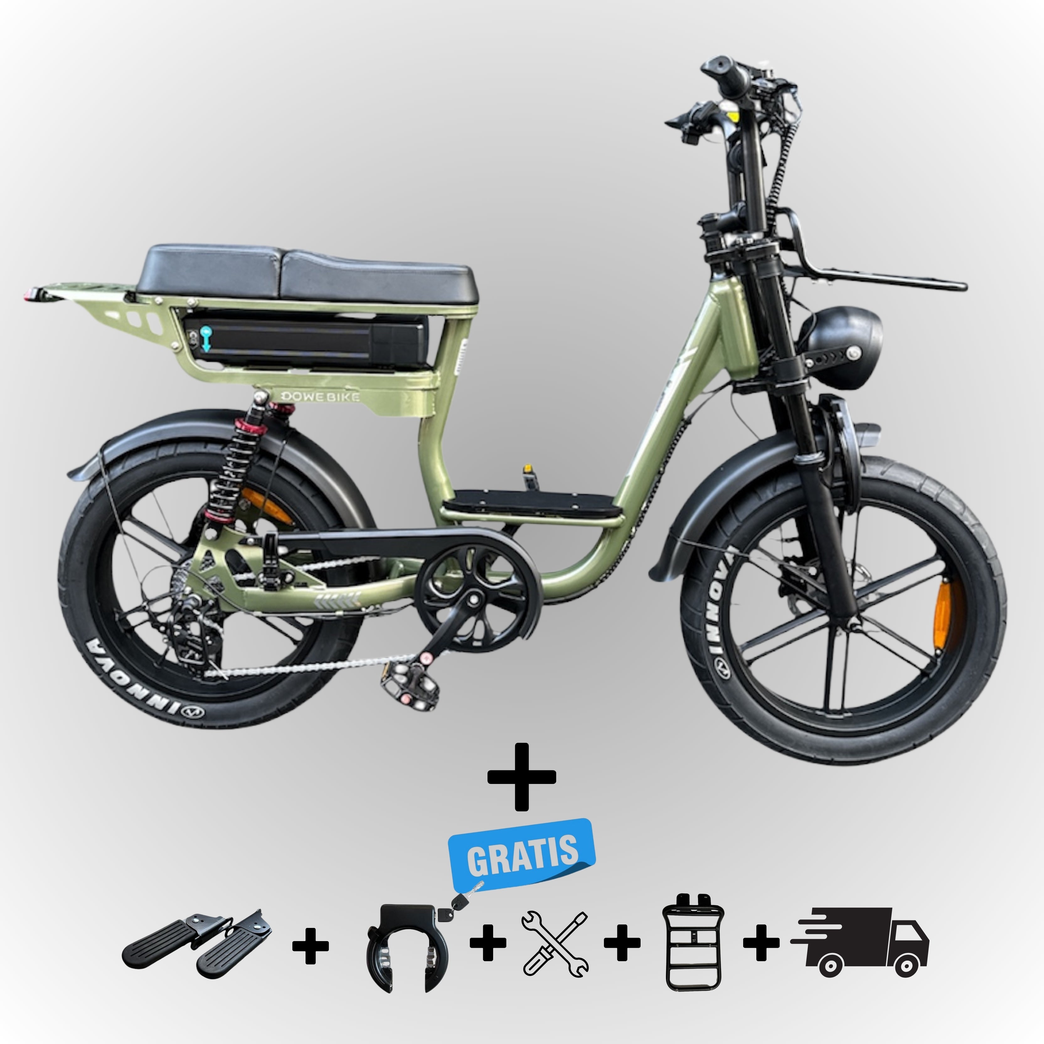 Elektrische fatbike 250W Dowe C28 met lage instap