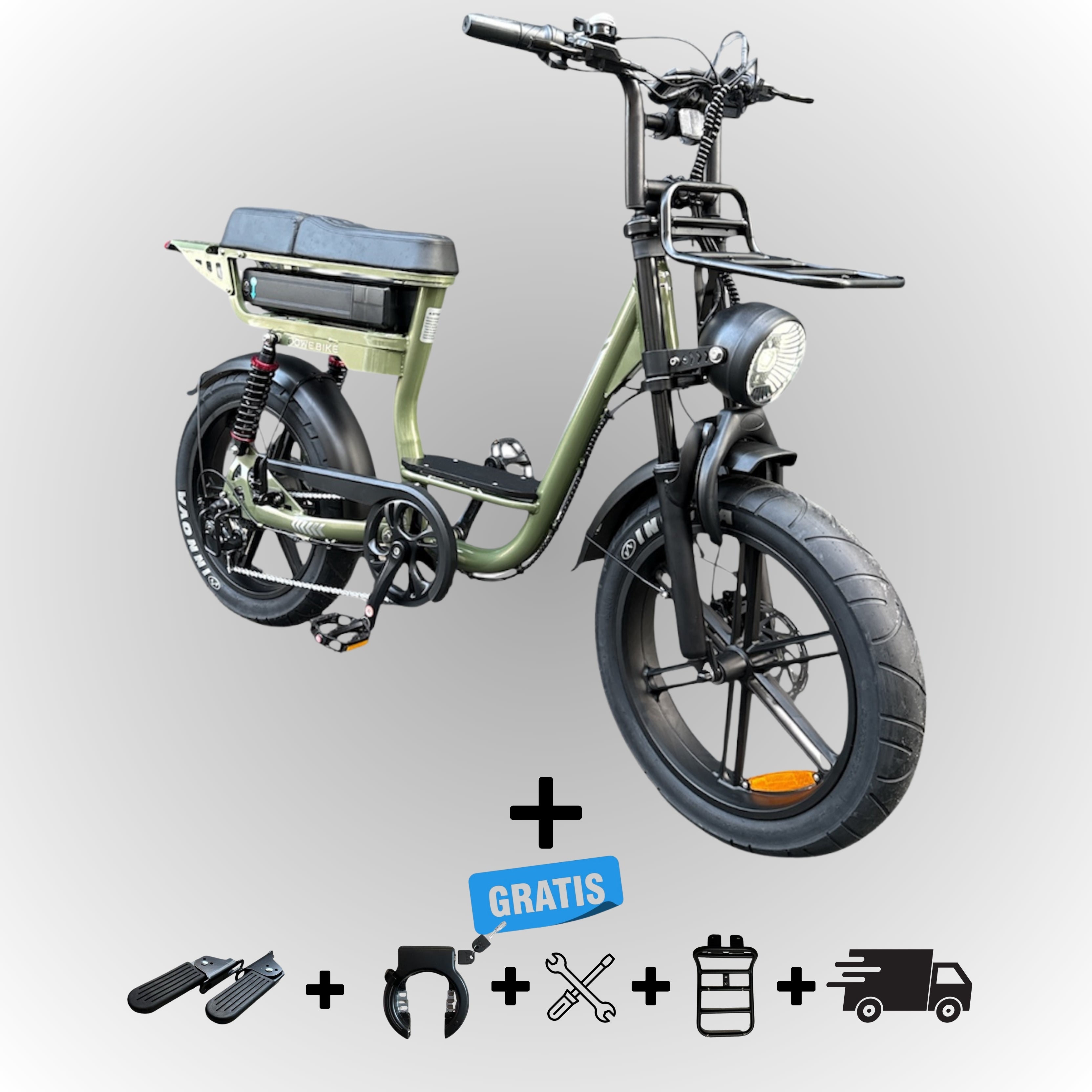 Elektrische fatbike 250W Dowe C28 met lage instap