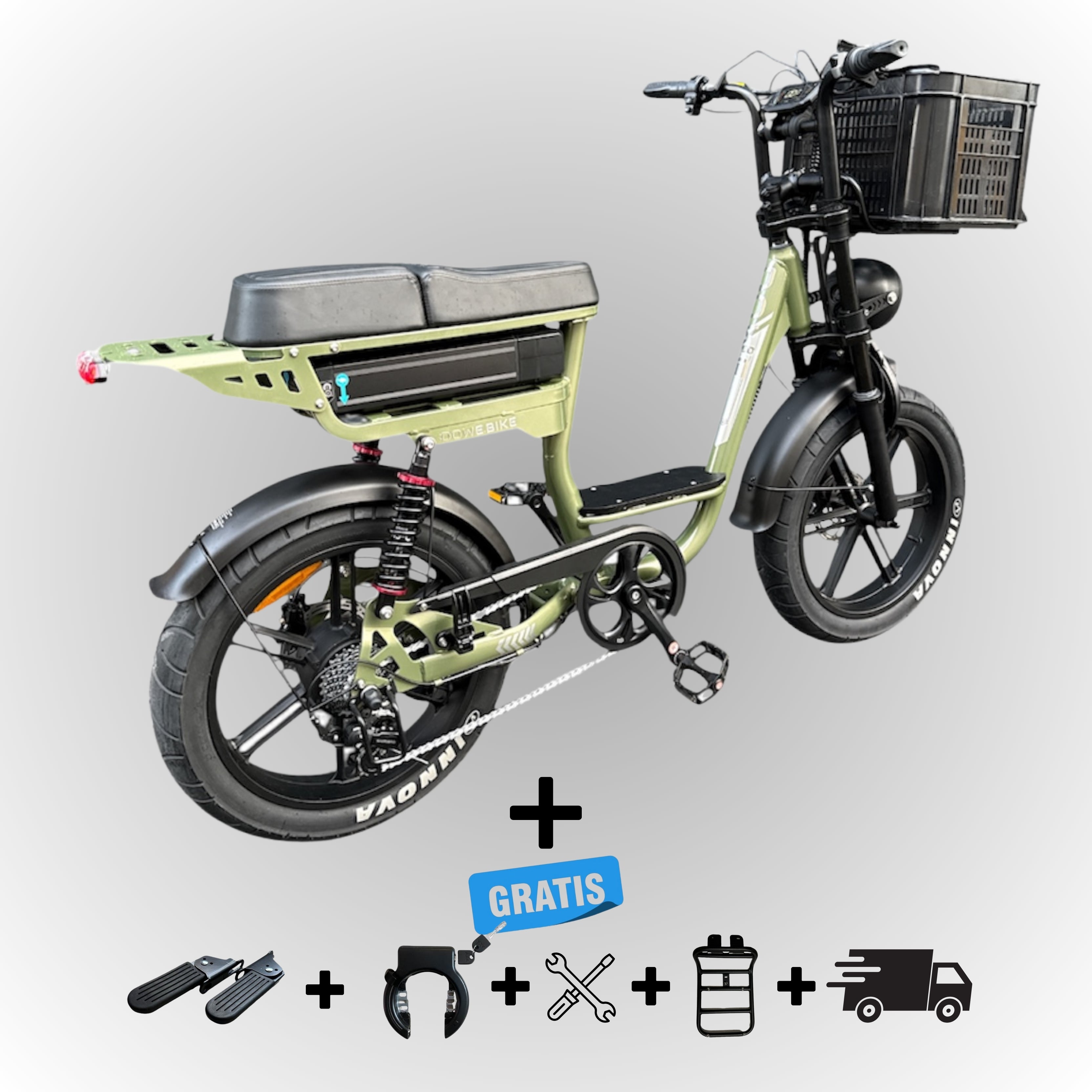 Elektrische fatbike 250W Dowe C28 met lage instap