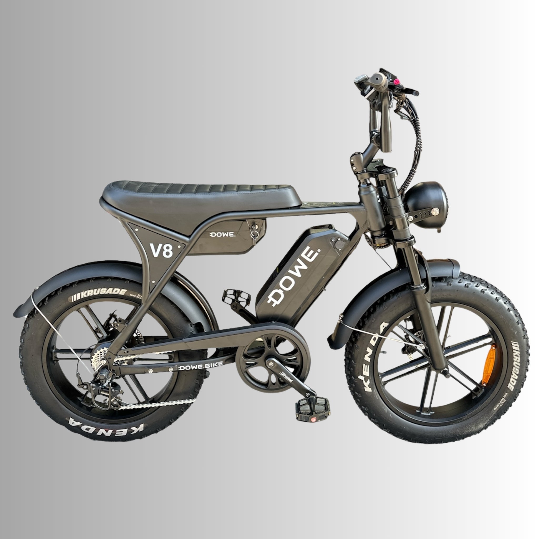 Dowe V8 Max Elektrische Fatbike met Dubbele Accu - Zwart 