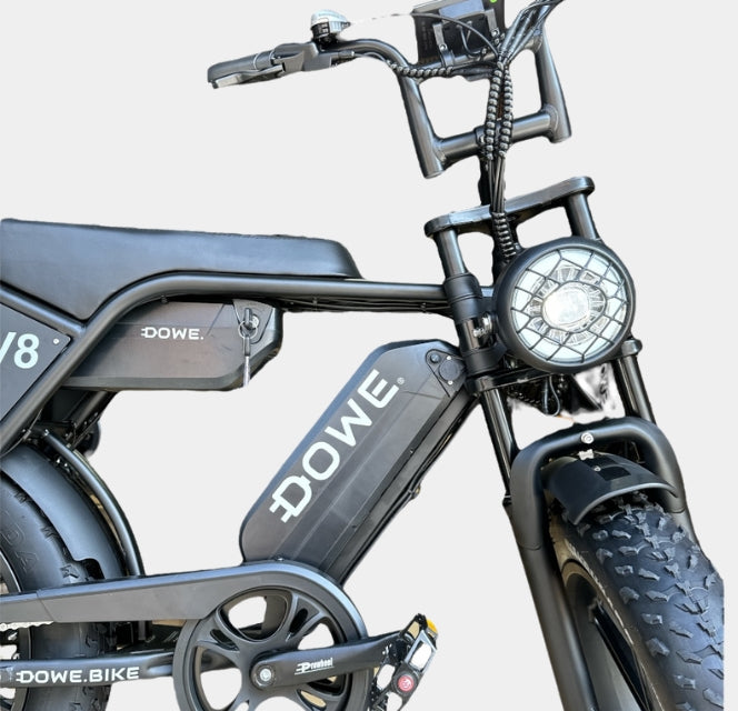 Dowe V8 Max Elektrische Fatbike met Dubbele Accu - Zwart 