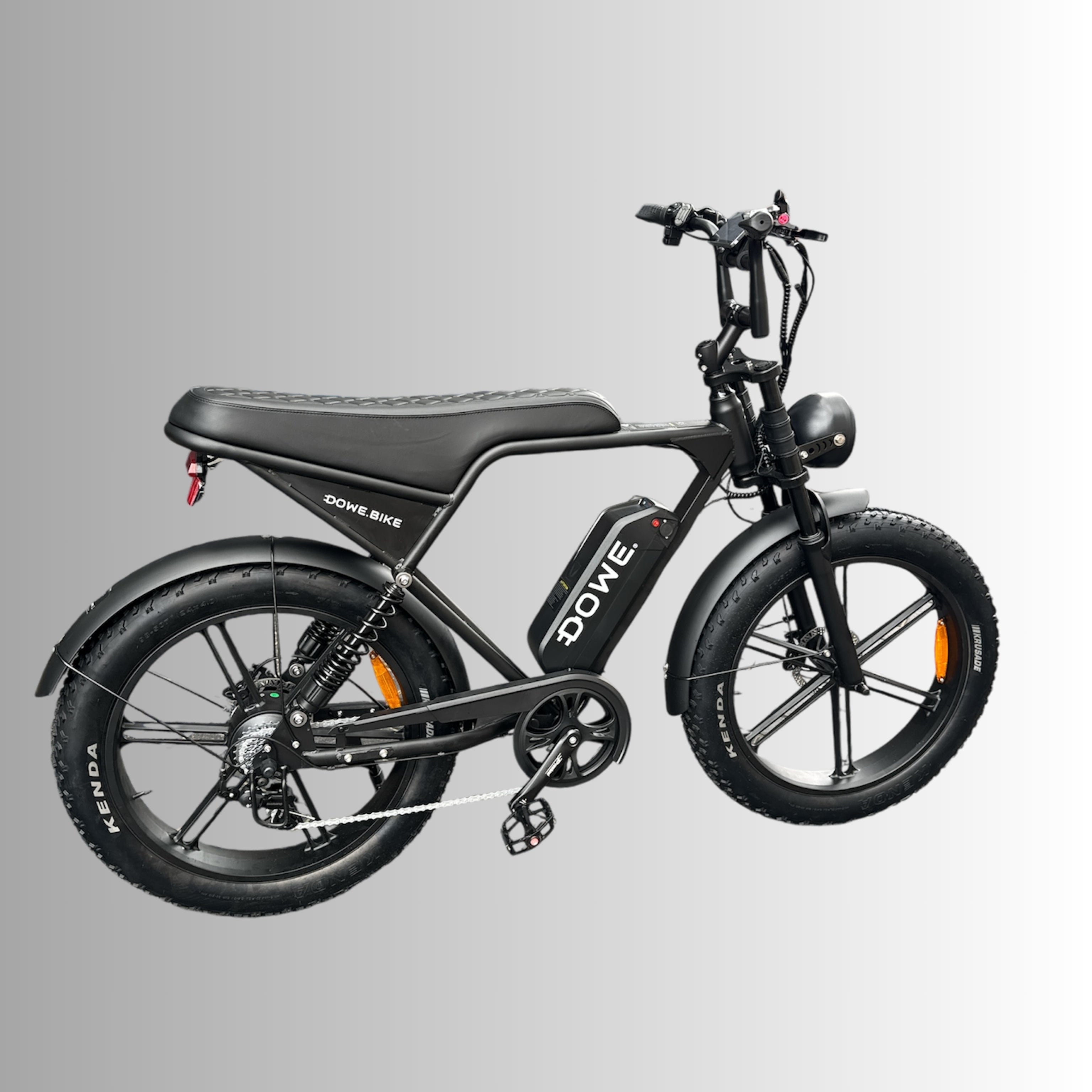 Dowe XL PRO Elektrische Fatbike Zwart 24 Inch Wielen 250W 25 km h Hydraulische Remmen Niet Opvoerbaar Dowe.bike
