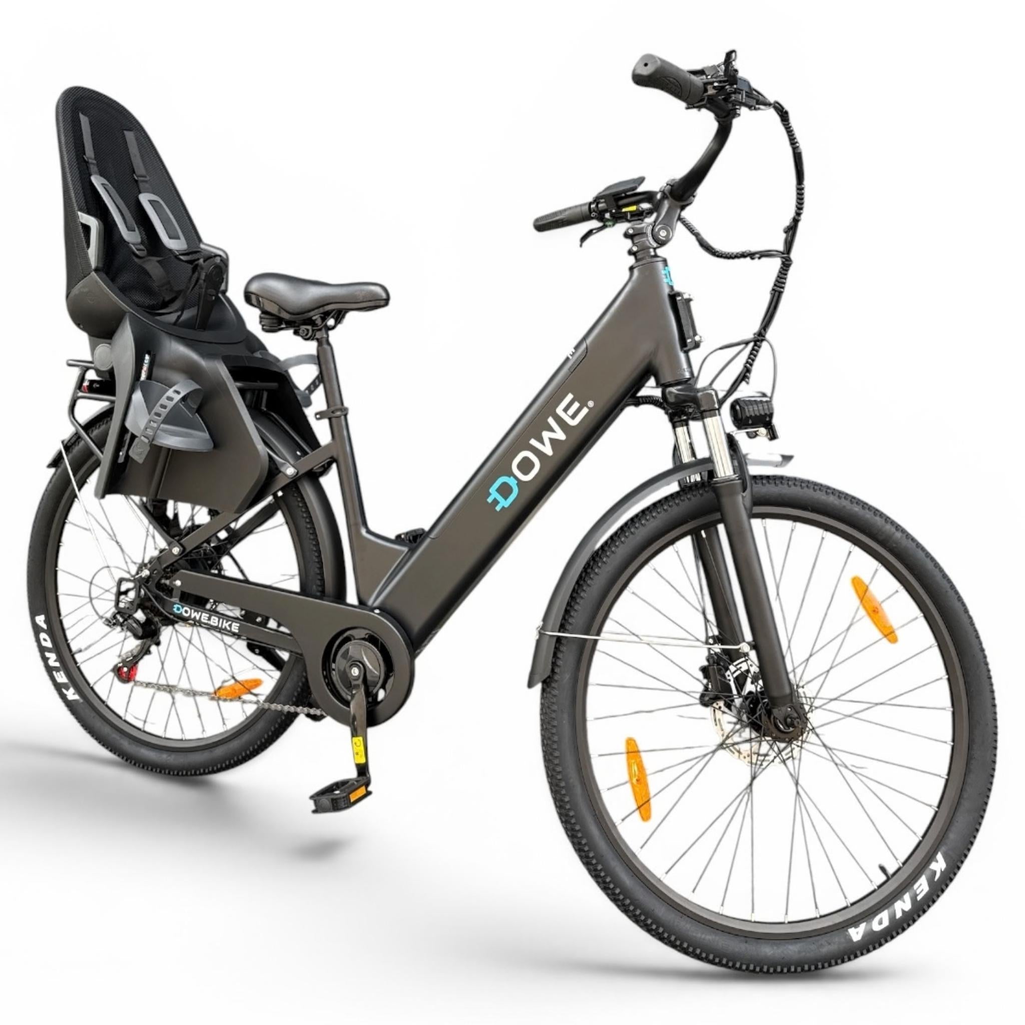 Dowe Zenca Pro Elektrische Citybike + Kinderzitje | 18Ah Accu, 250W Motor - Hydaurlische remmen | Grote Actieradius - Rijklaar (Copy)
