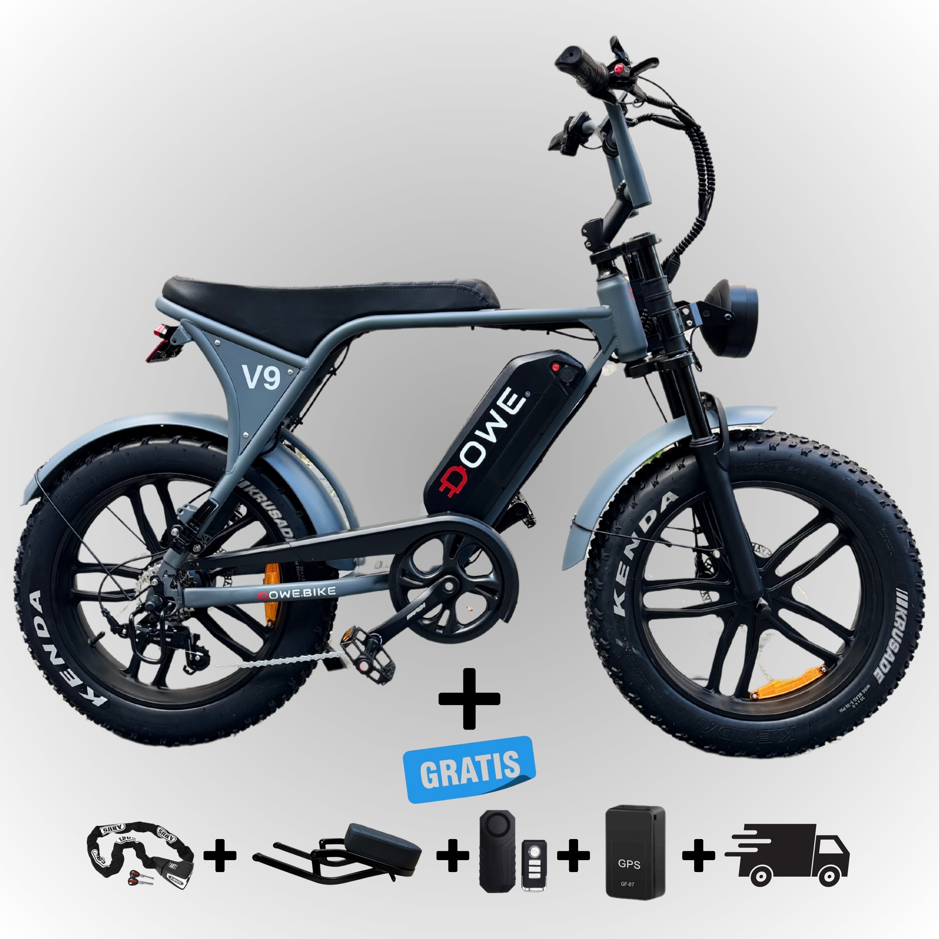 Dowe V9 Elektrische Fatbike - Grijs