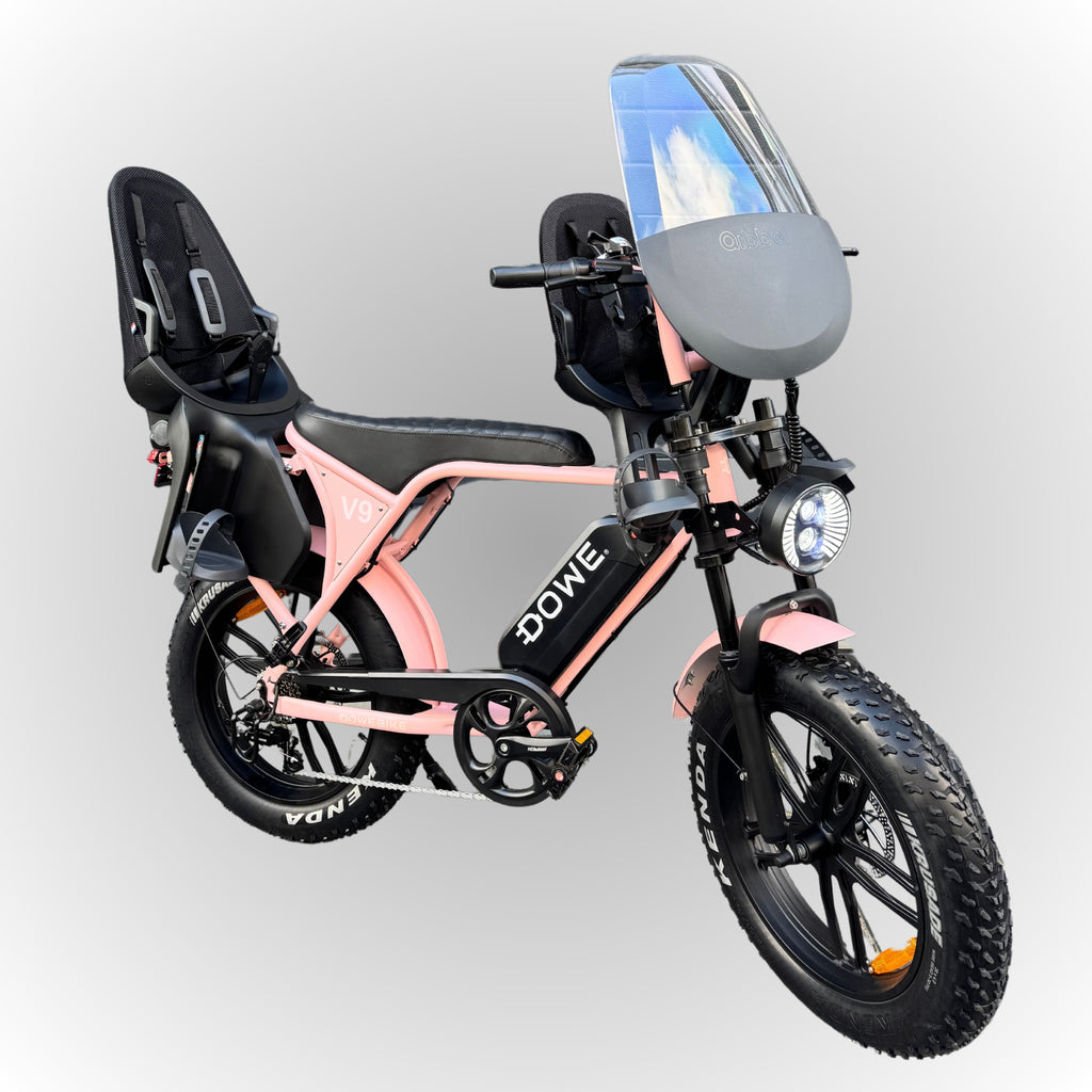 Elektrische Fatbike met Kinderzitjes - Roze