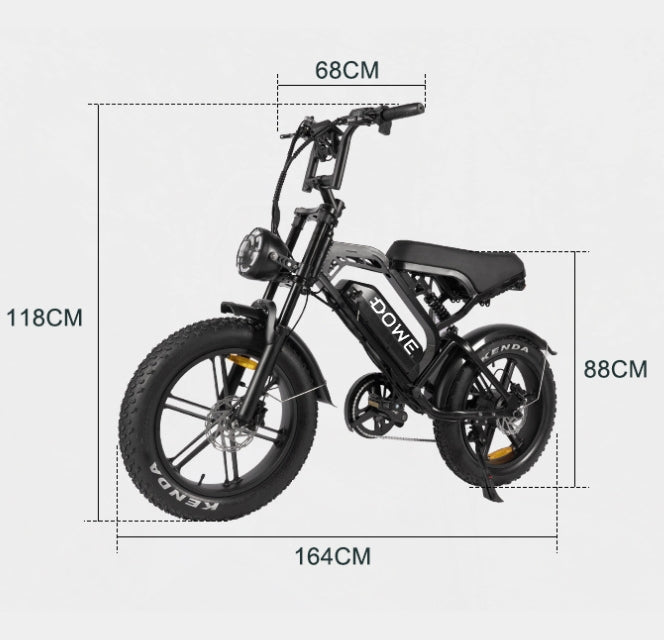 Fatbike V20 Pro 2024 | Hydraulische Remmen & Kettingkast | Nieuwe V20 4.0 | Zwart - Dowe.Bike