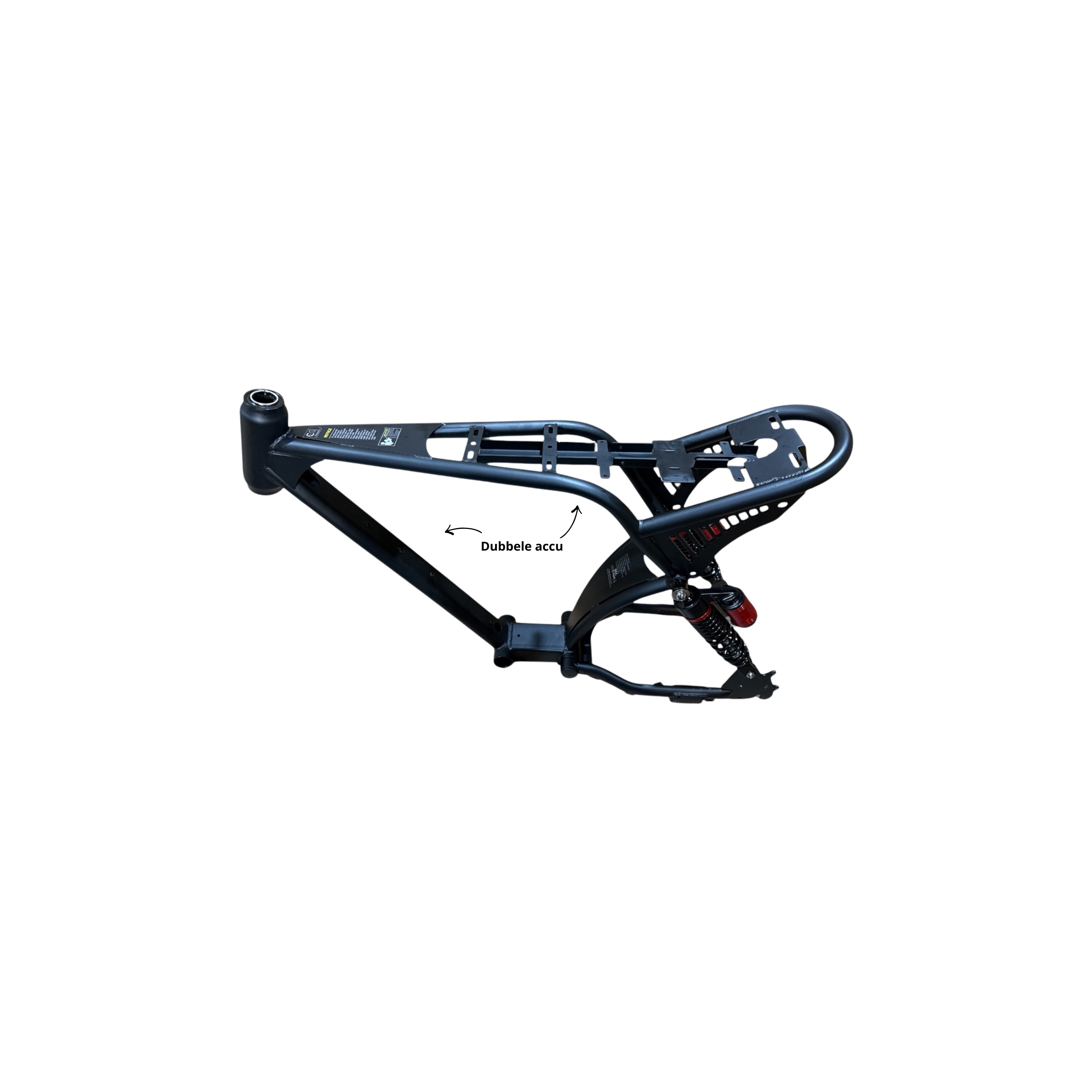 Fatbike Frame Ouxi V8 Max (Ultra) met dubbele accu | Frame V8 max Ultra - Zwart Frame voor Fatbike | Origineel Frame voor de Ouxi V8 Max Fatbike