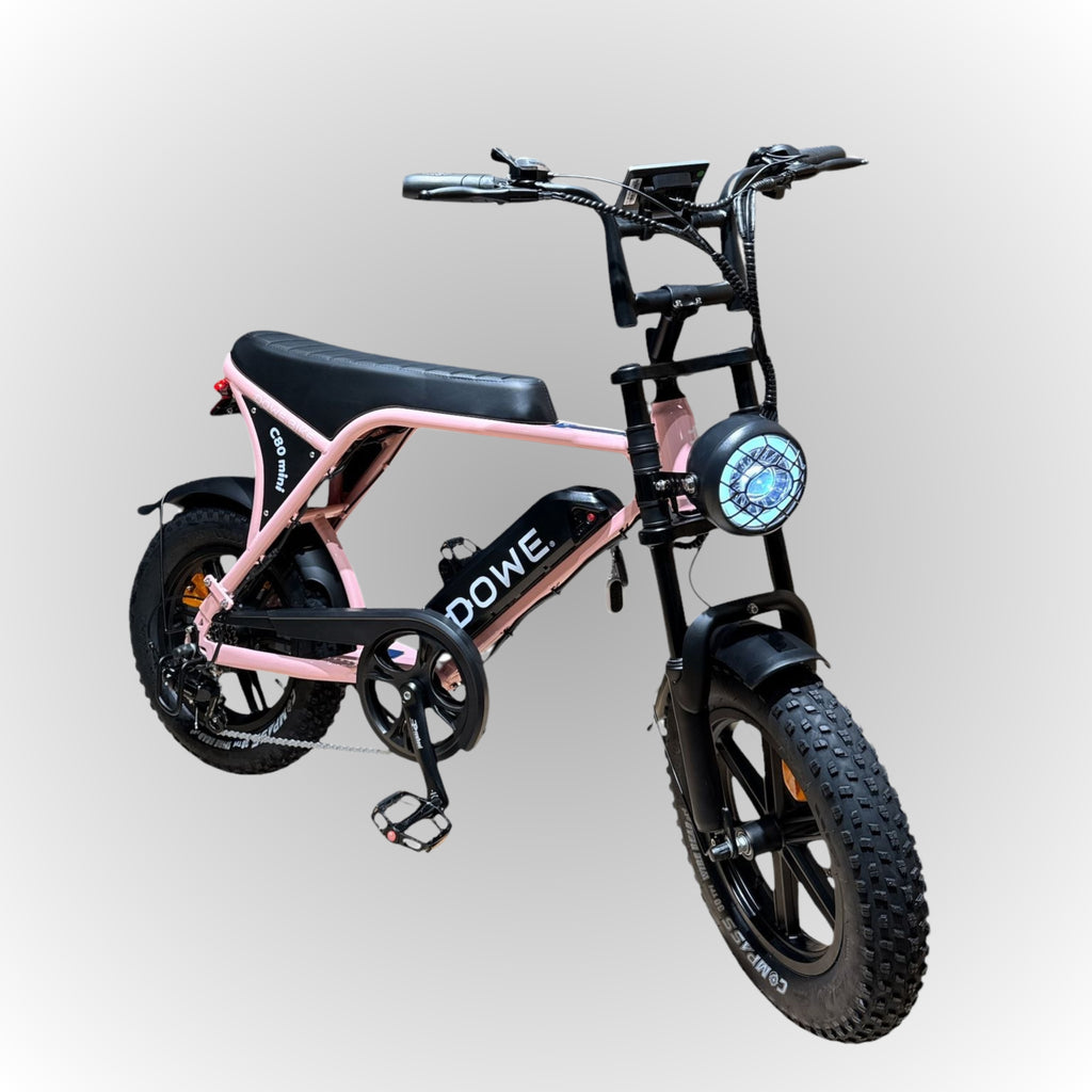 Dowe C80 Mini Elektrische Fatbike, Roze Elektrische Fatbike