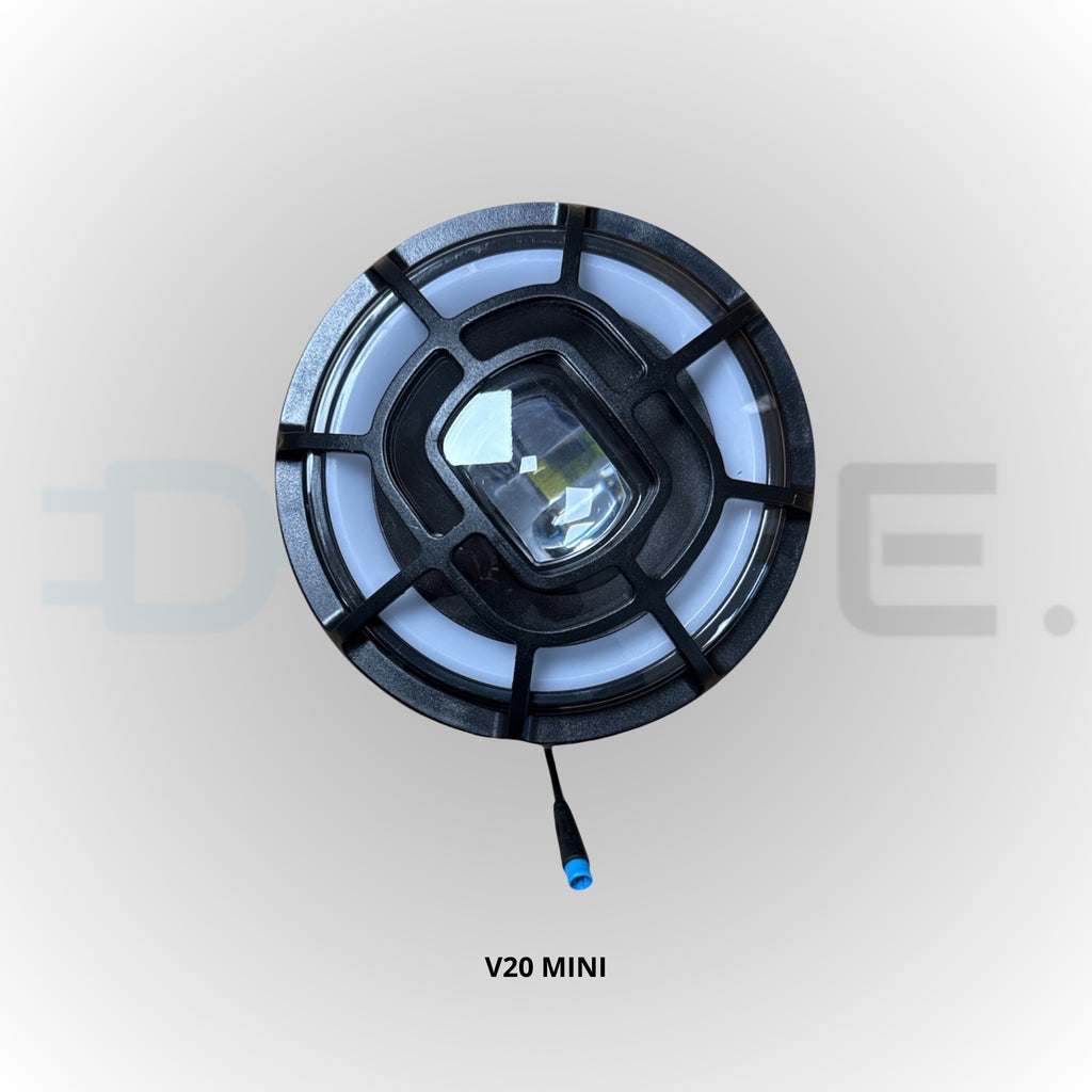 Originele Koplamp V20 Mini & V20 PRO Fatbike | BLUETOOTH Speaker | LED Voorlicht voor QMWheel V20 Mini - "zonder bevestigingsbeugels"