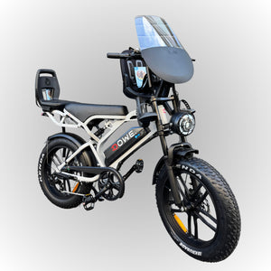 Fatbike V20 Pro met Kinderzitjes - Nardo-Grijs - Family Fatbike - 250W, 25 km/h