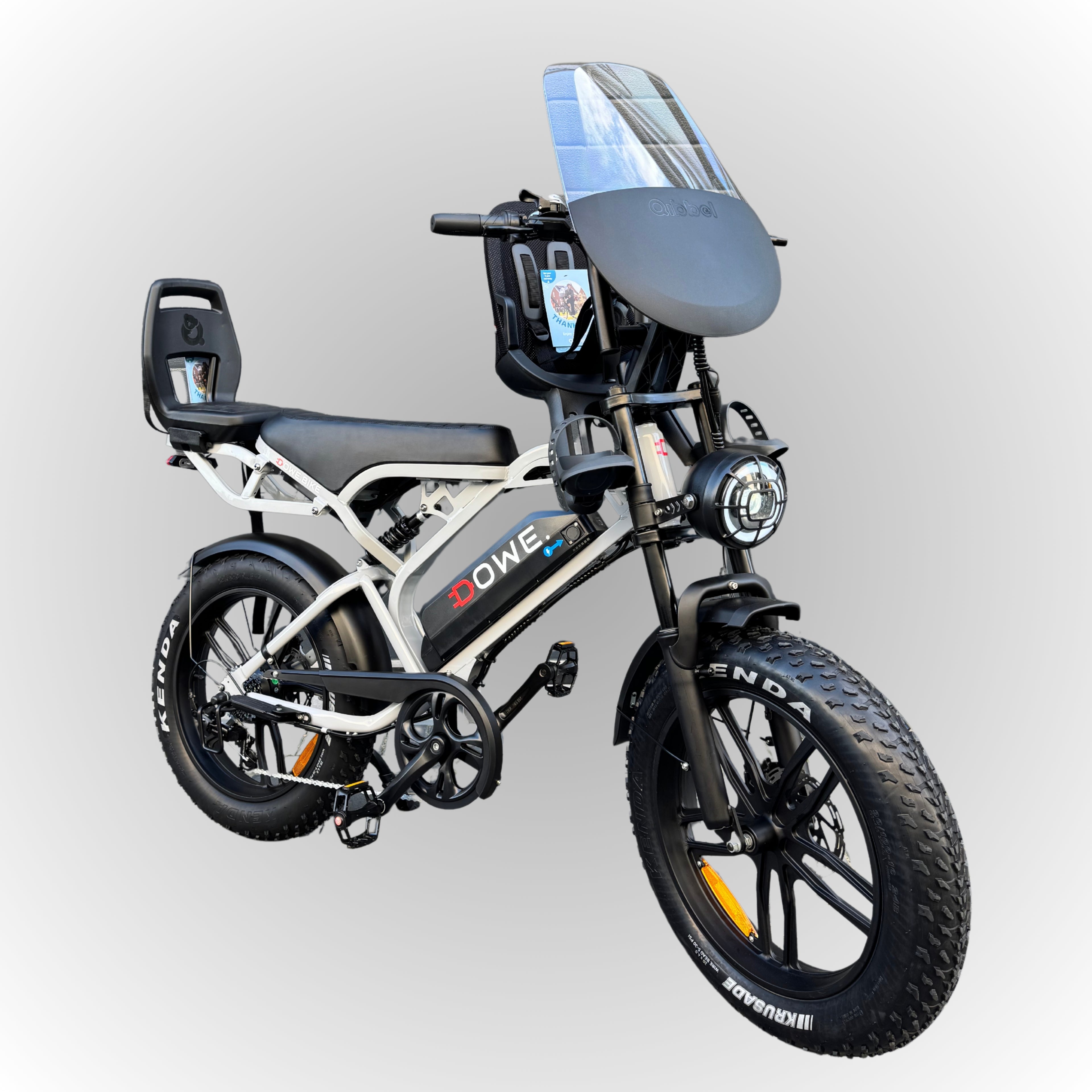 Fatbike V20 Pro met Kinderzitjes - Nardo-Grijs - Family Fatbike - 250W, 25 km/h