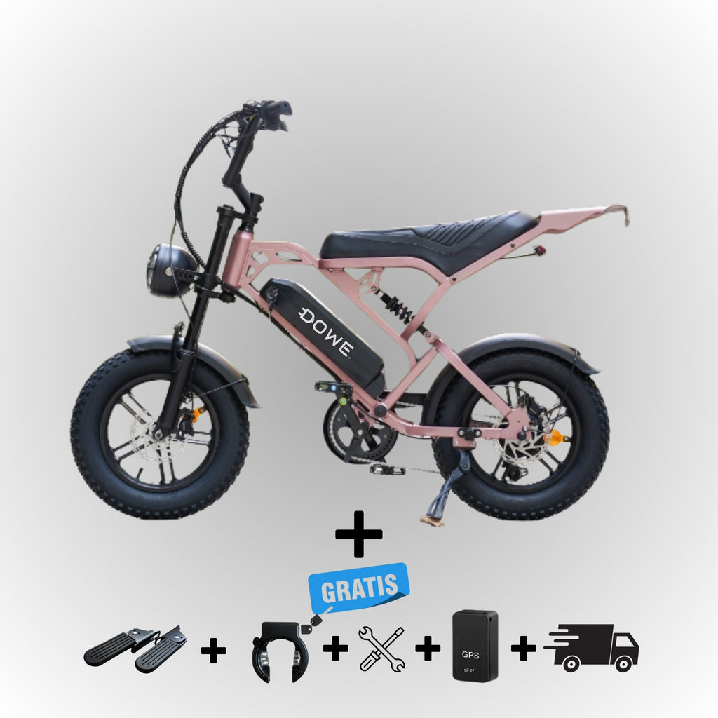 Dowe V20 Pro Mini Fatbike - Rose | Compacte Elektrische Fatbike 250W | hydraulische remmen - 25kmh