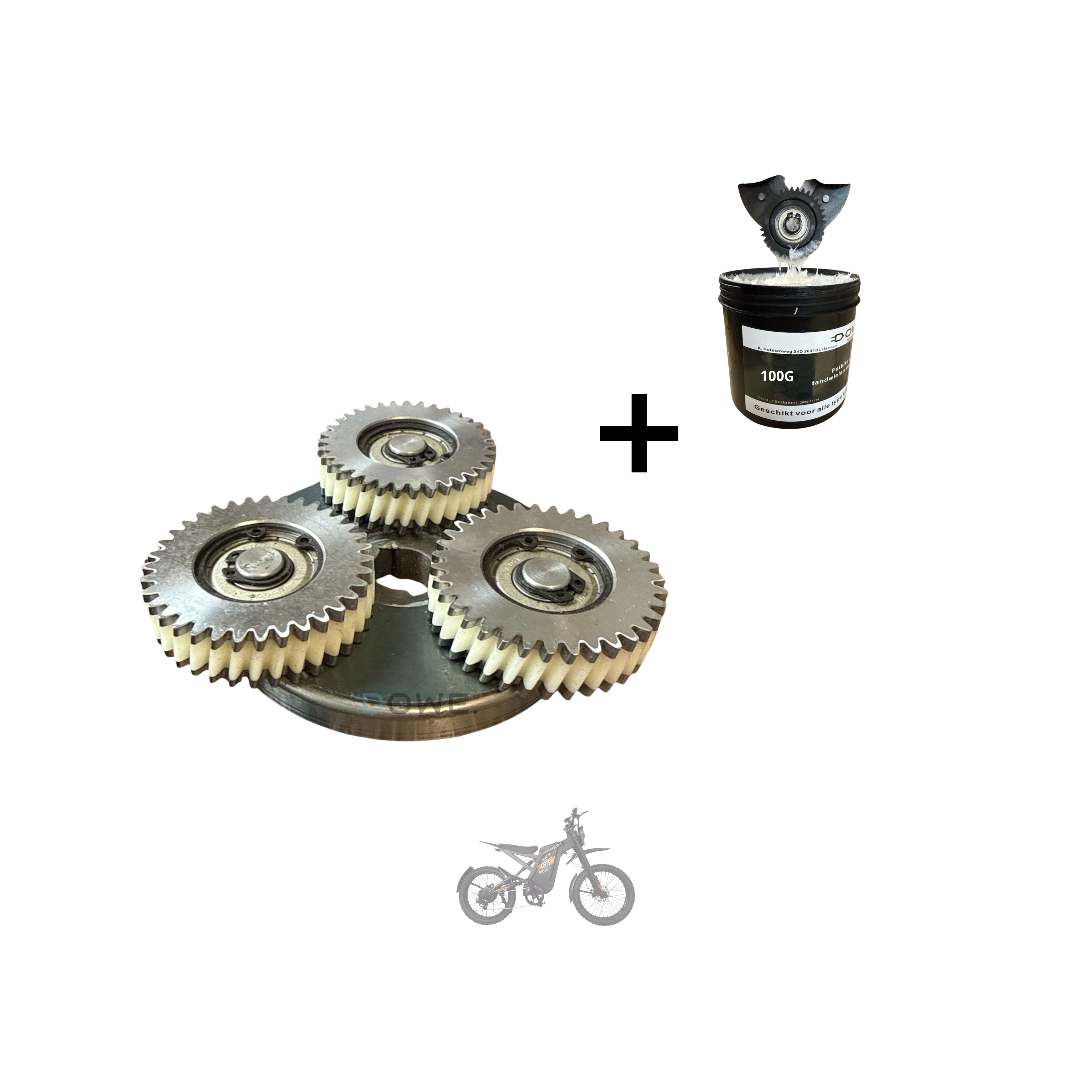 Ouxi GT2000 motor tandwiel 35T metaal en nylon – fatbike motoronderdeel inclusief 100 gram smeermiddel
