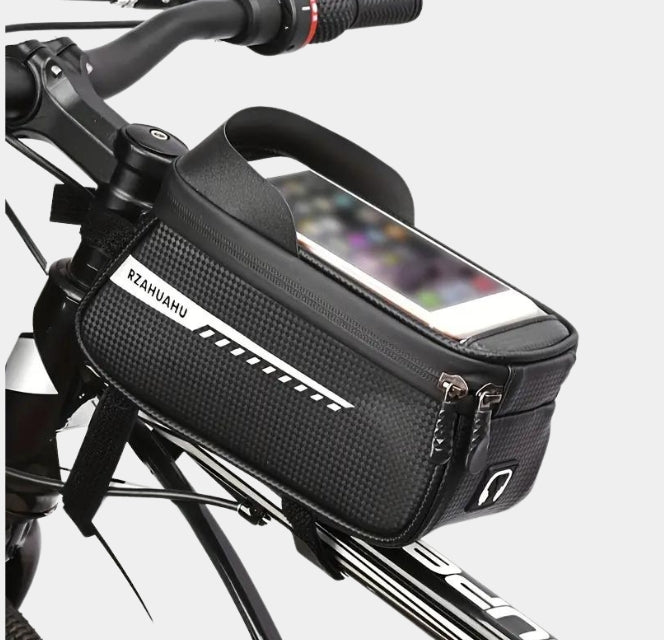 Waterdichte Fietstas - Stuur - Racefiets/Mountainbike/Fatbikes - Smartphonehouder - Zwart - Dowe.Bike