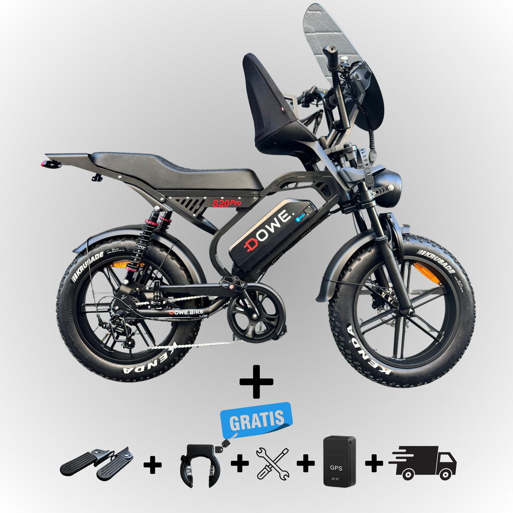 S20 Pro Family Edition - Fatbike met Kinderzitje - 250W, 25 km/h - Kinderzitje voor