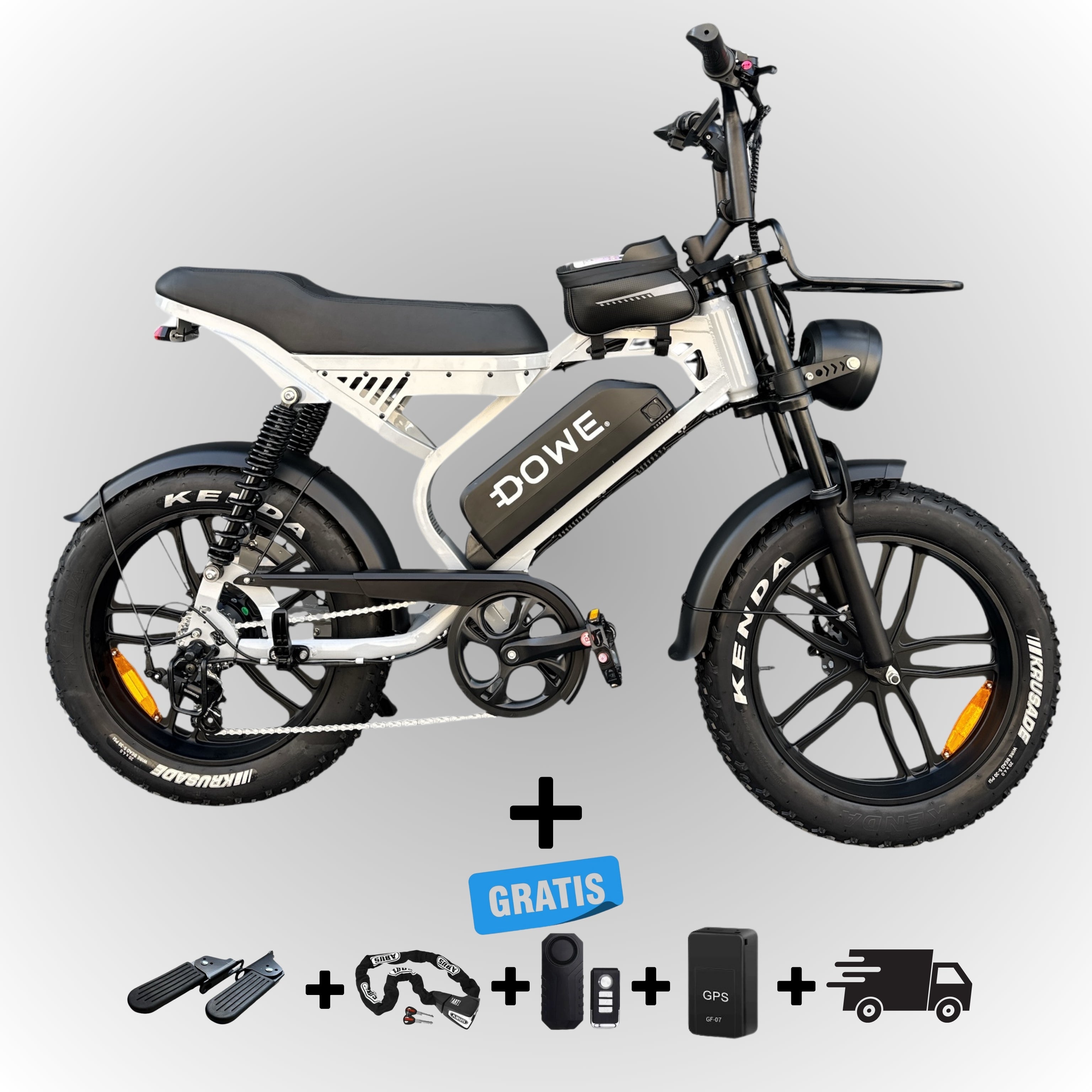 S20 Pro elektrische fatbike Nardo grijs met 18.2AH accu, GPS en alarm – gratis thuisbezorgd