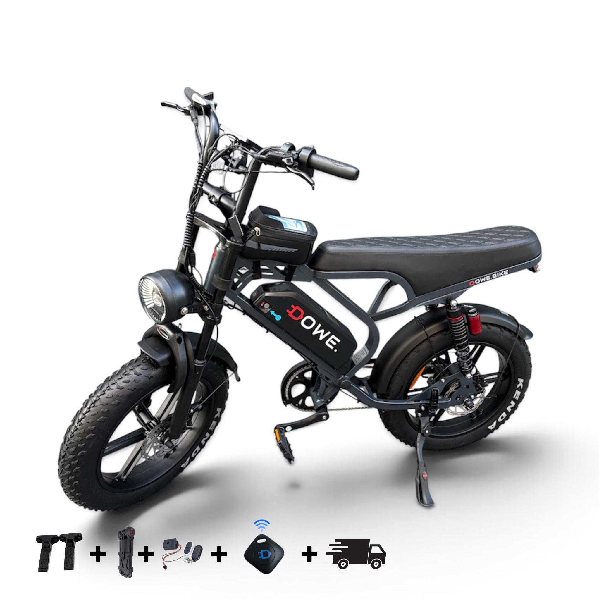 Dowe V20 Pro Limited Fatbike - Donker Grijs | Volledig Uitgerust + Gratis Accessoires - 18,2AH Accu
