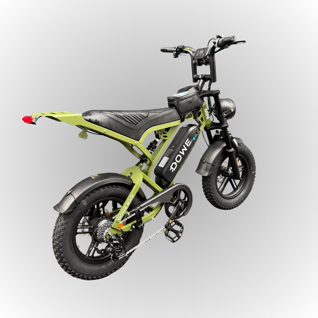Dowe V20 Pro Mini fatbike in Army Green – compacte elektrische fatbike 250W met hydraulische remmen – 25 km/h