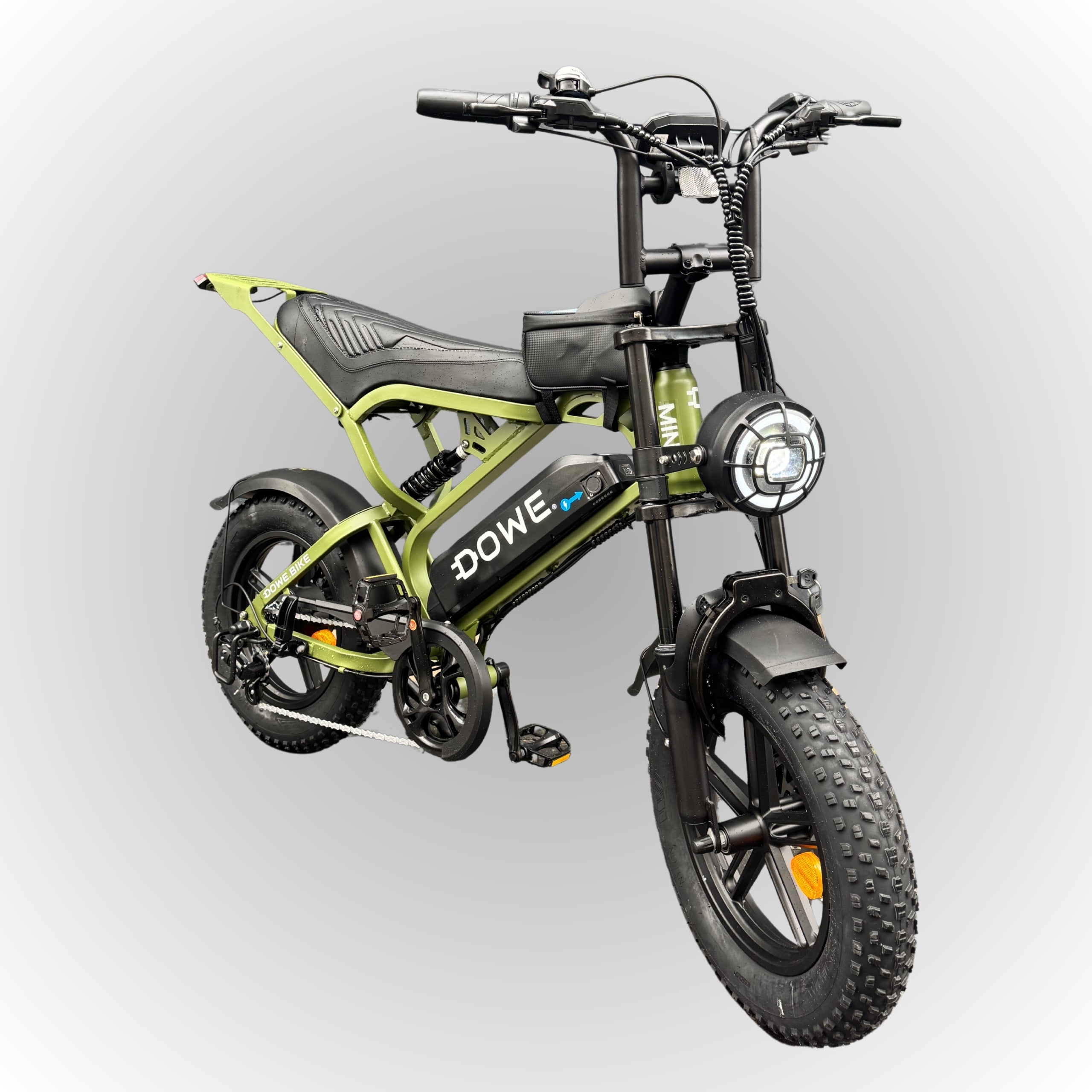 Dowe V20 Pro Mini fatbike in Army Green – compacte elektrische fatbike 250W met hydraulische remmen – 25 km/h