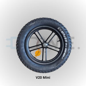 Complete voorvelgset 16x4.0 voor QMWheel V20 Mini fatbike – met band, binnenband en remschijf